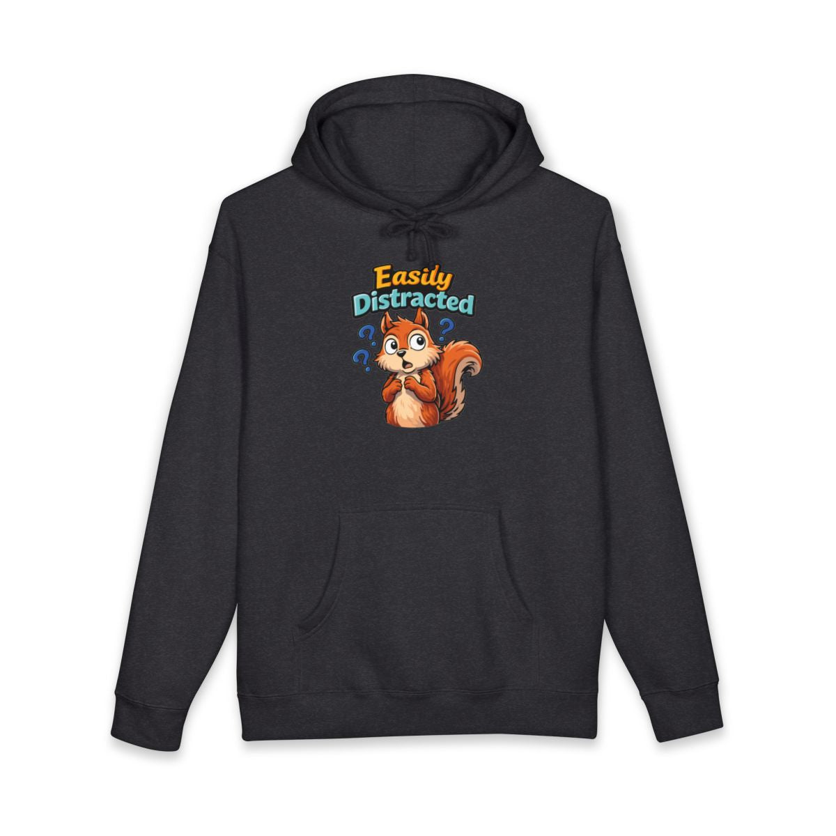 Easily Distracted Squirrel Black Hoodie Sweatshirt