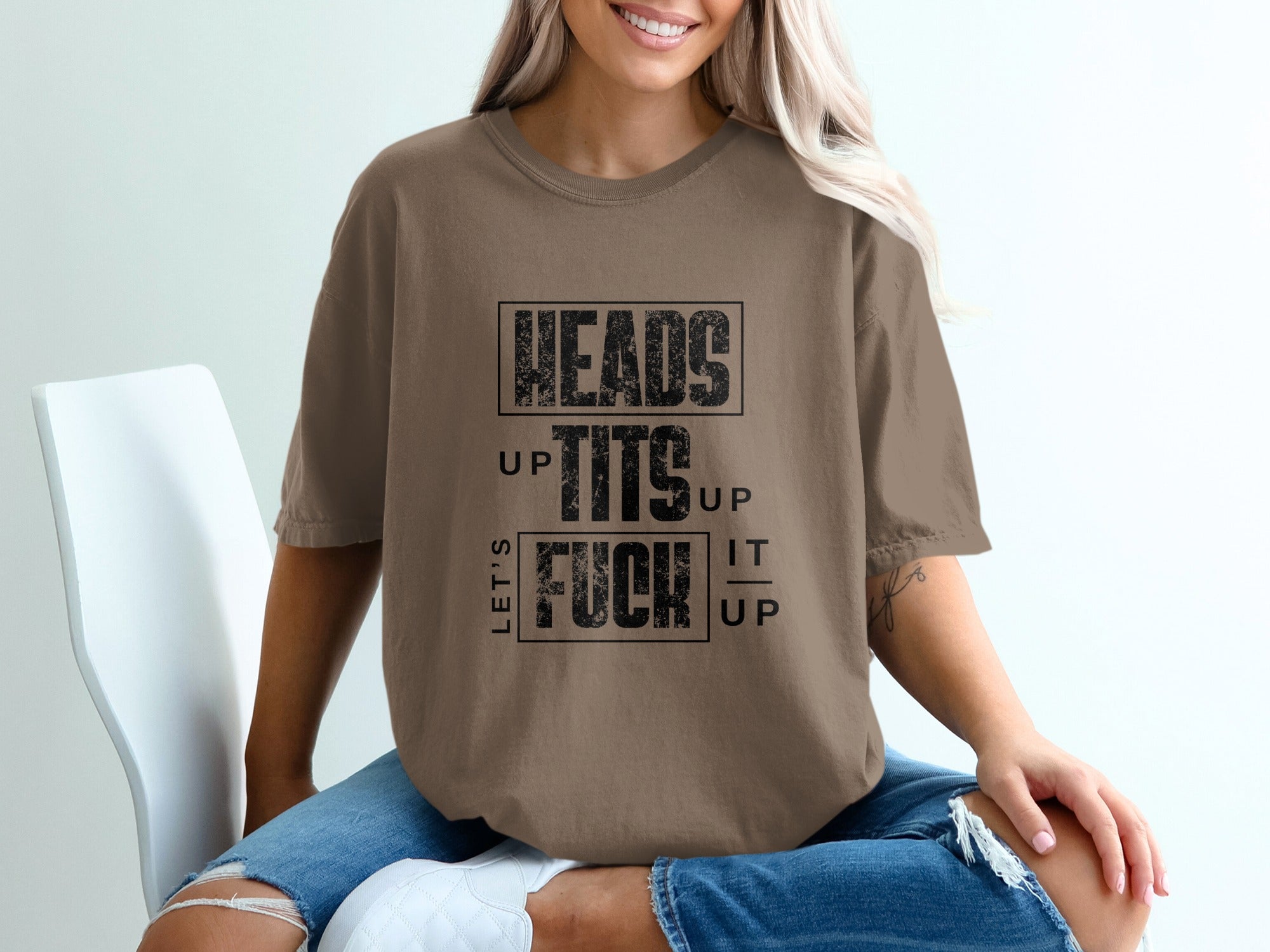 Heads Up Let's Fuck It Up Graphic T-Shirt