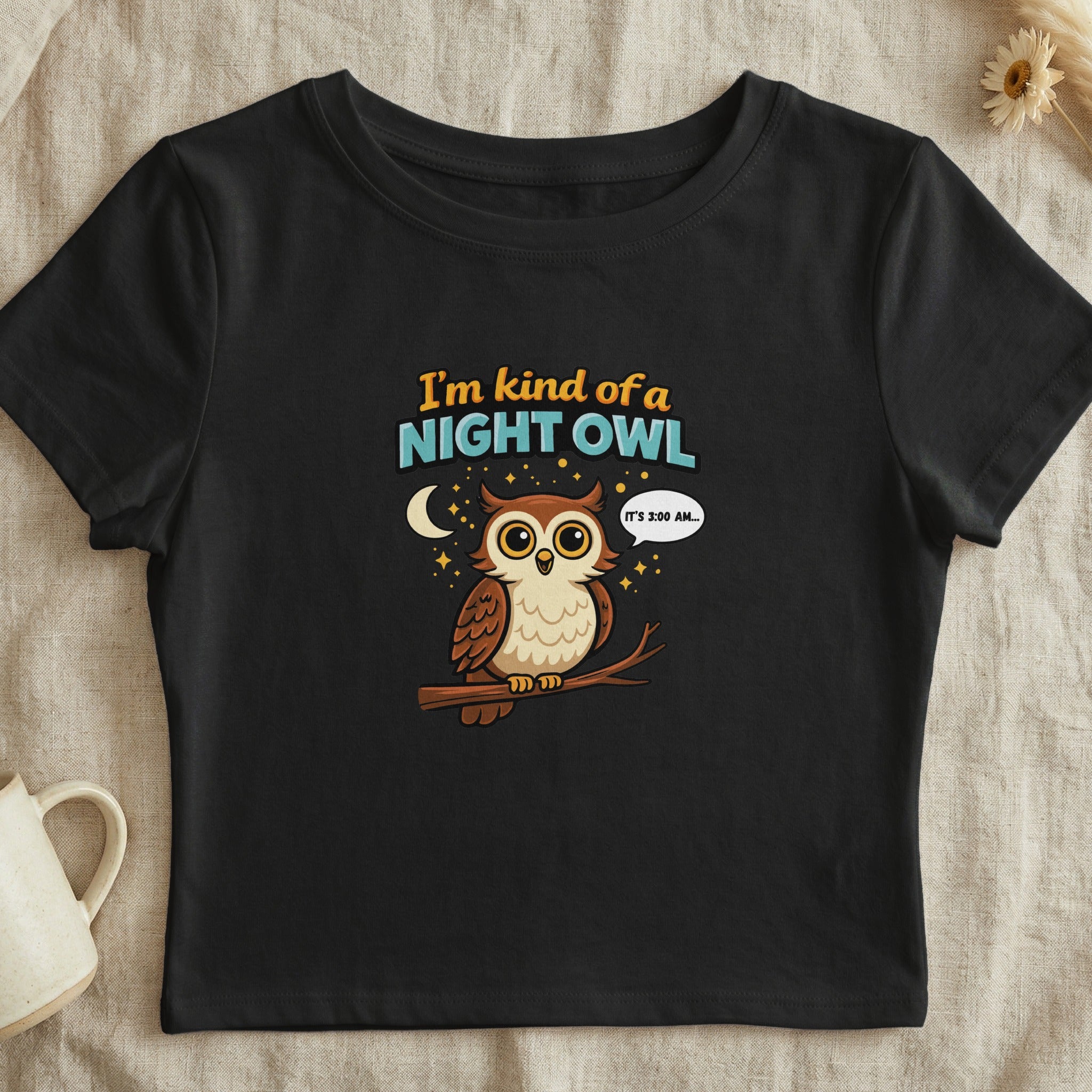 I'm Kind of a Night Owl Funny Owl Design T-Shirt