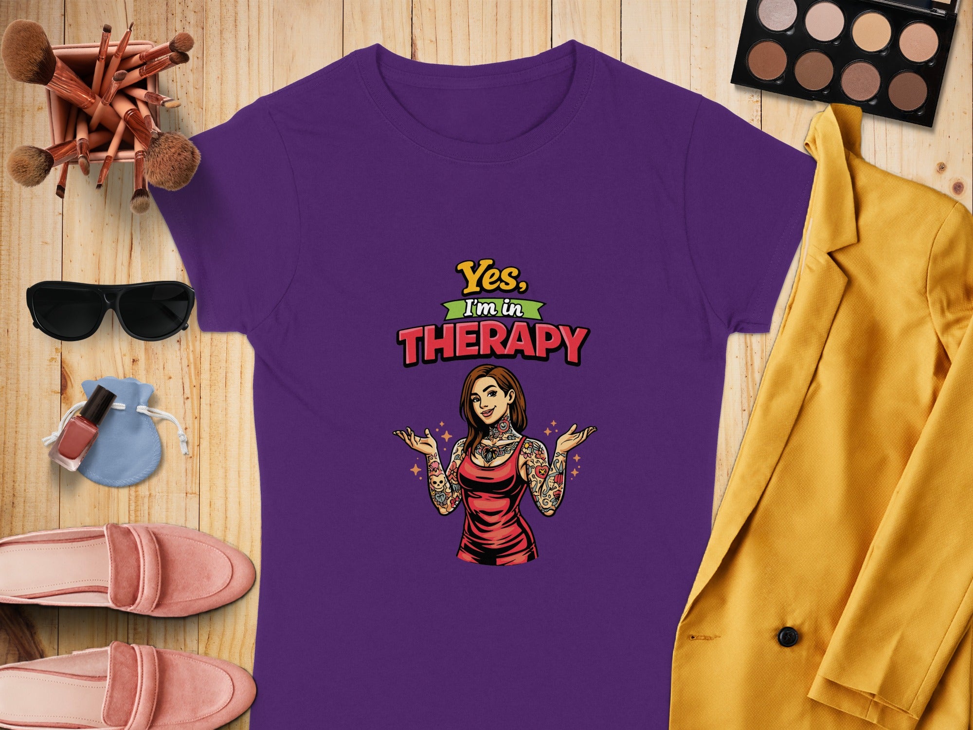 Yes I'm in Therapy Design Graphic Tee