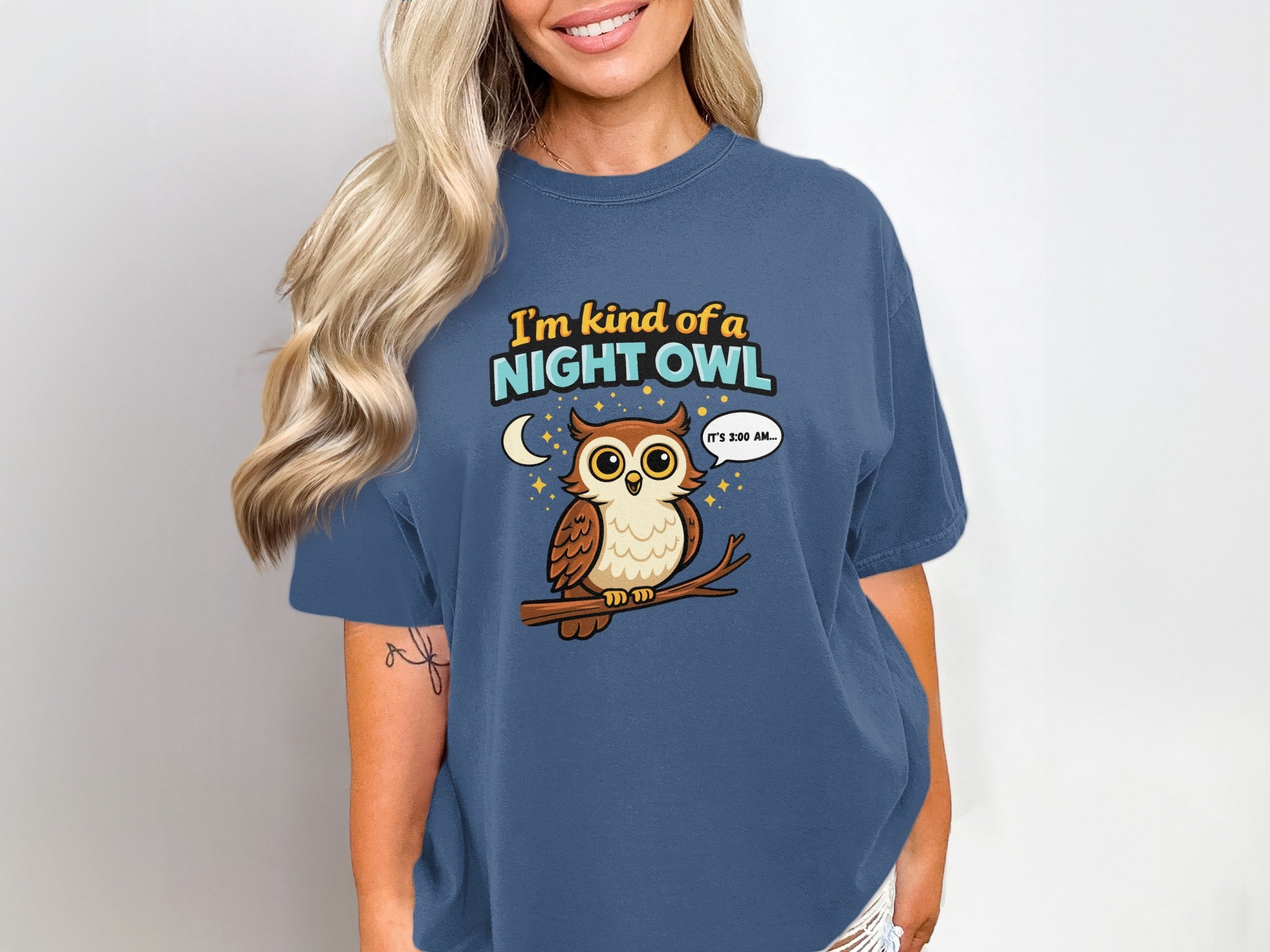I'm Kind of a Night Owl Cute Owl Graphic T-Shirt