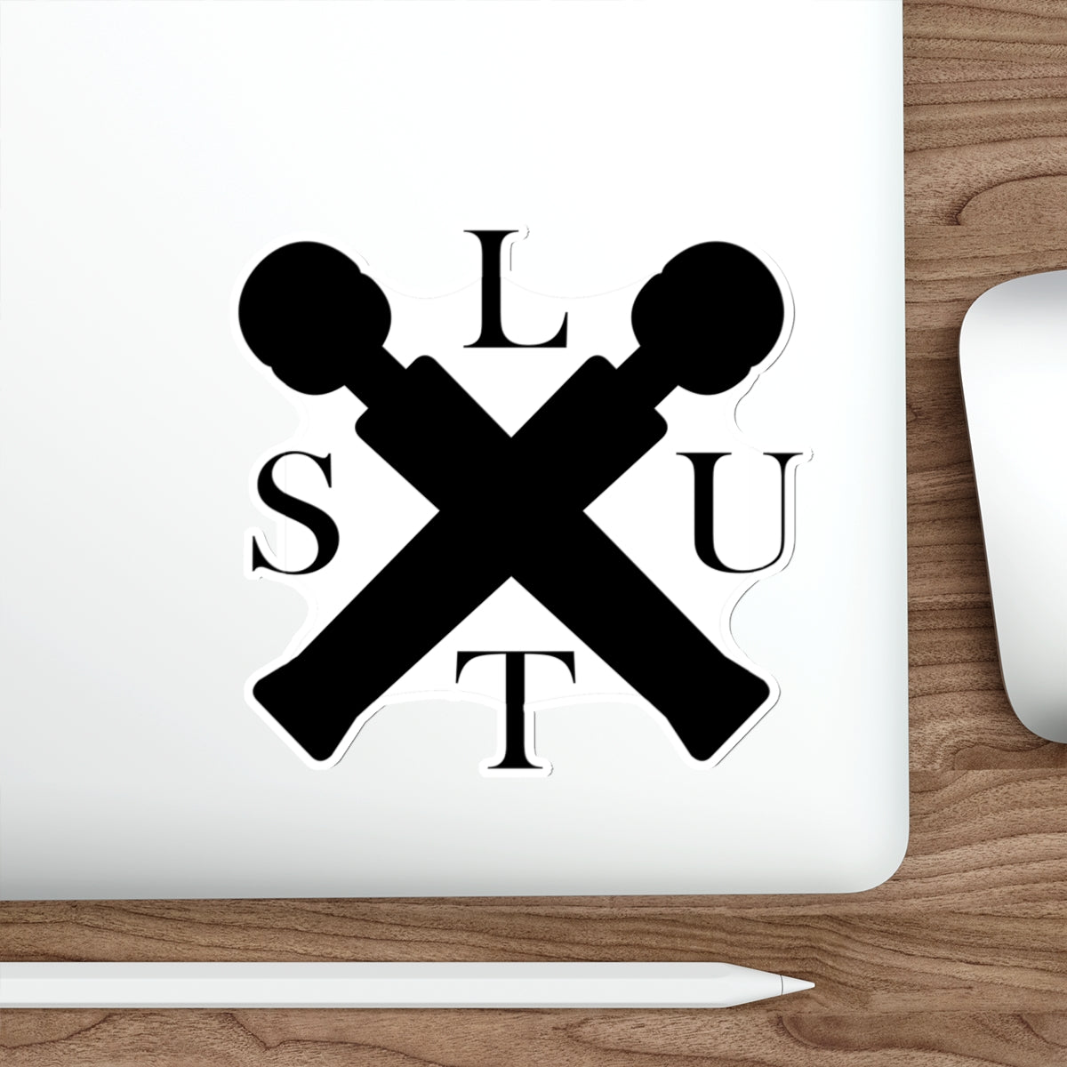 LSTU Crossed Microphones Design on Sticker Decal