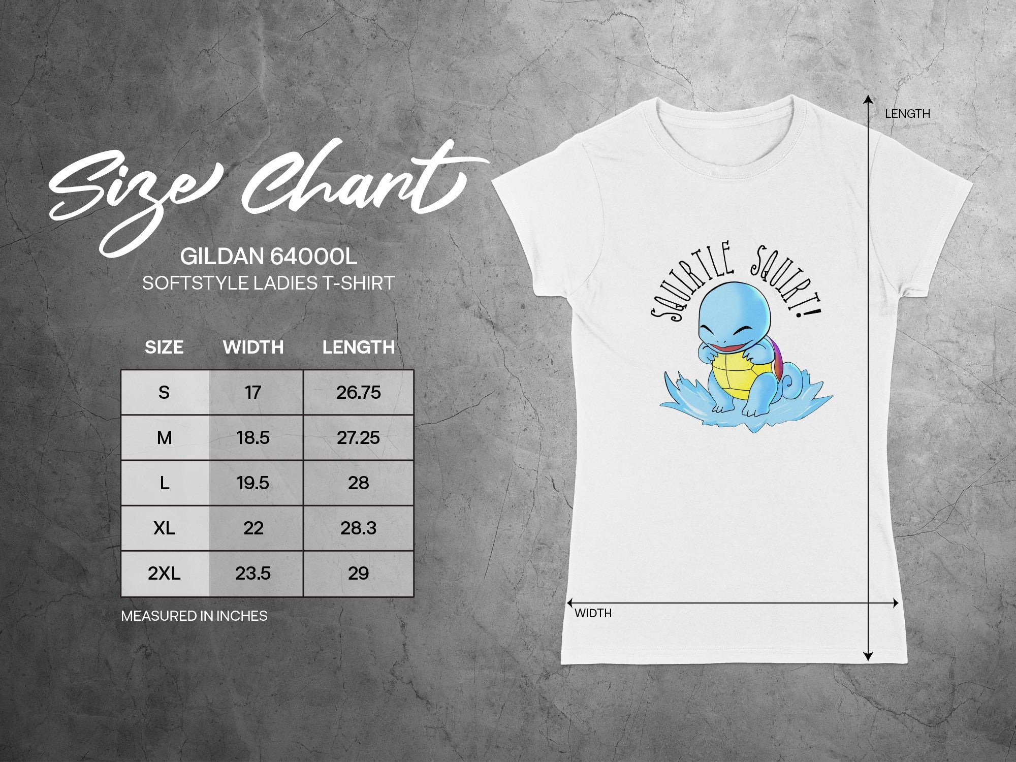 Squirtle Squad Graphic Gildan 64000L Ladies T-Shirt