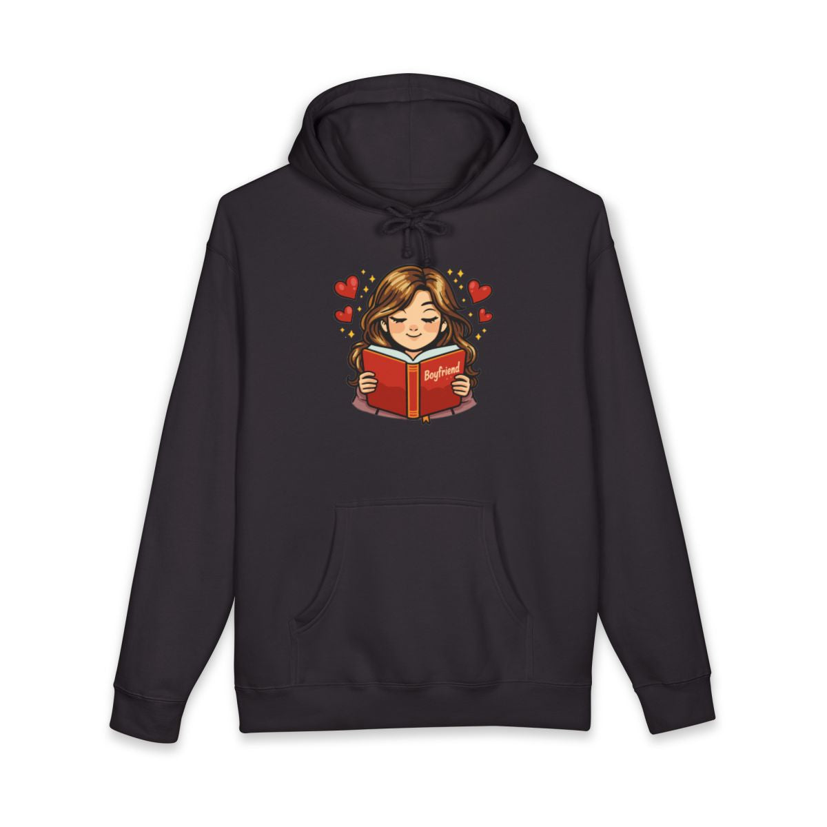 Cute Girl Reading Boyfriend Book Graphic Hoodie