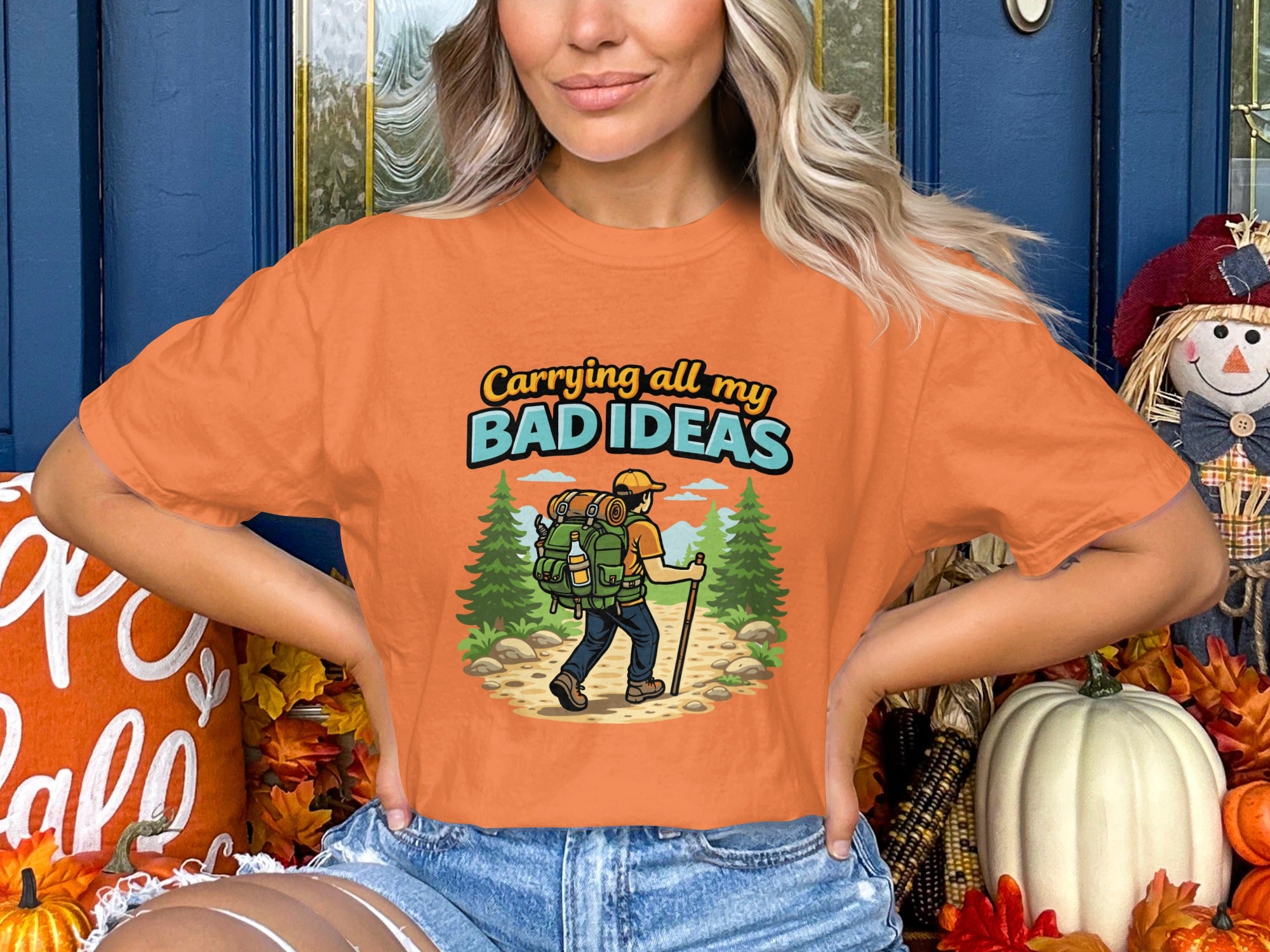 Carrying All My Bad Ideas Graphic T-shirt for Outdoor Lovers