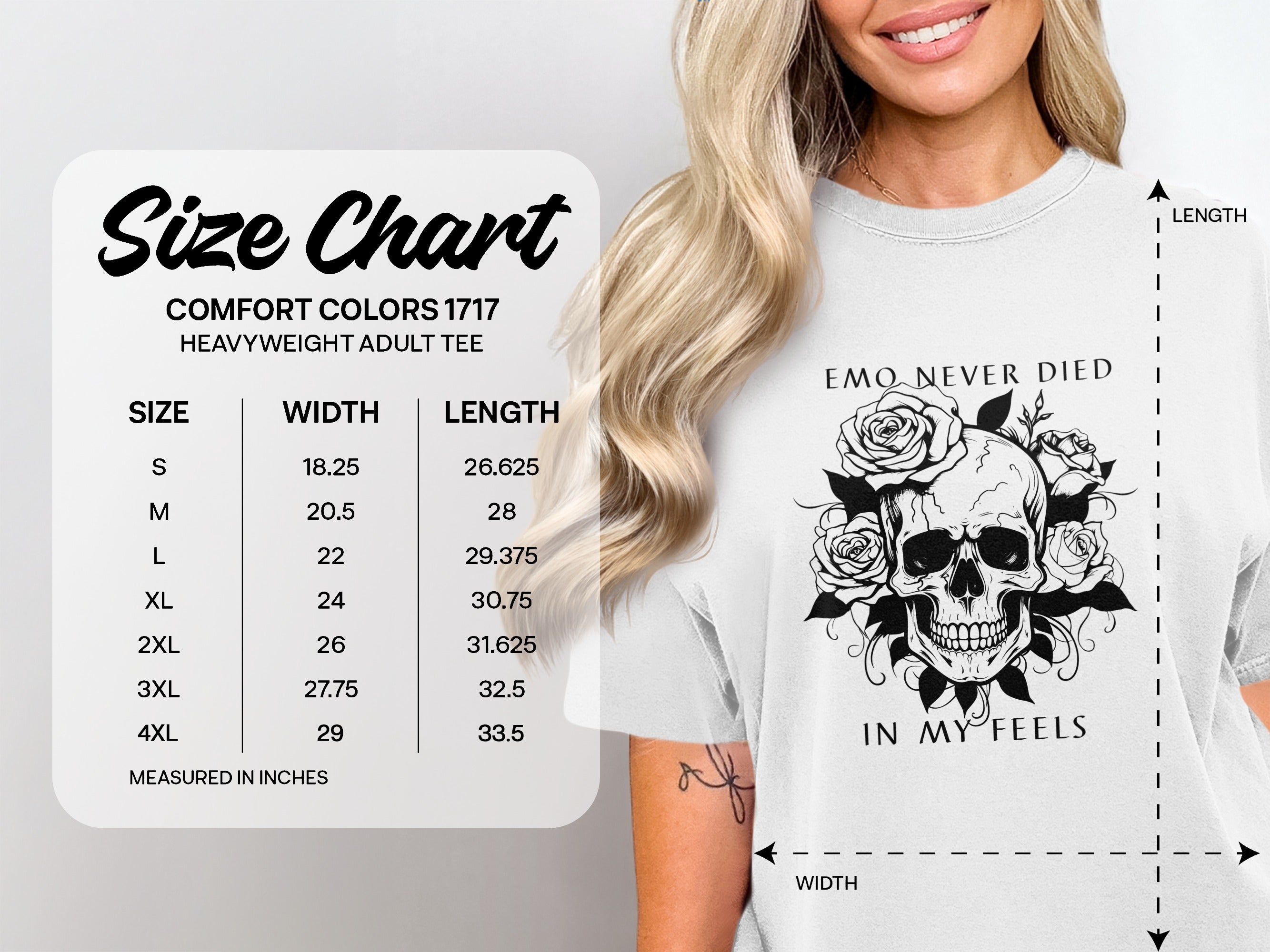Emo Never Died In My Feels Skull Graphic Tee