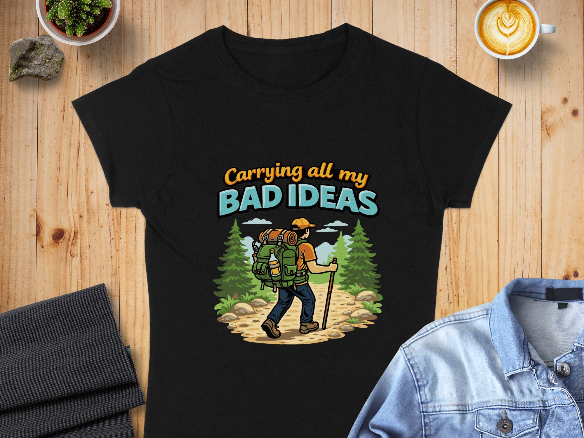 Carrying All My Bad Ideas Funny Hiking Shirt
