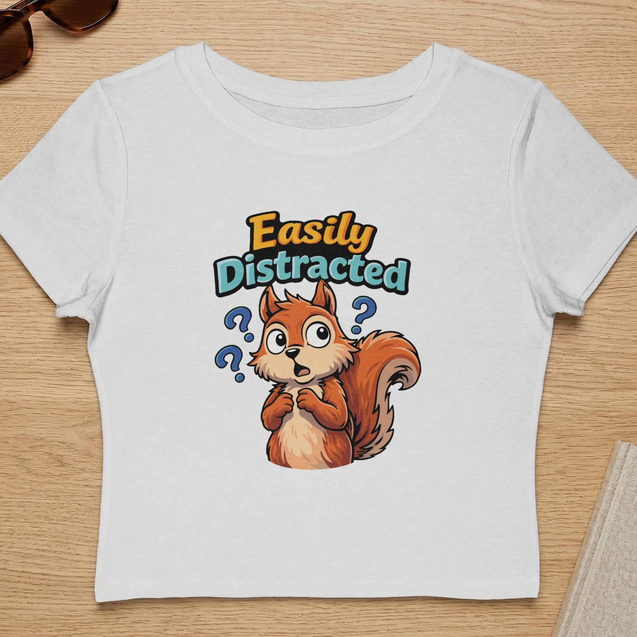 Easily Distracted Cute Squirrel T-Shirt Top