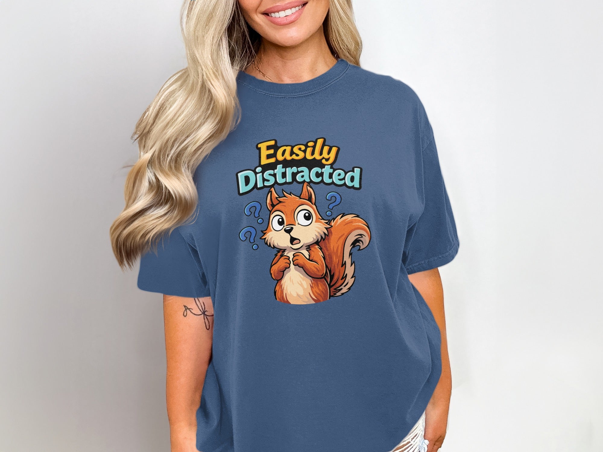 Easily Distracted Squirrel Graphic Women's T-shirt