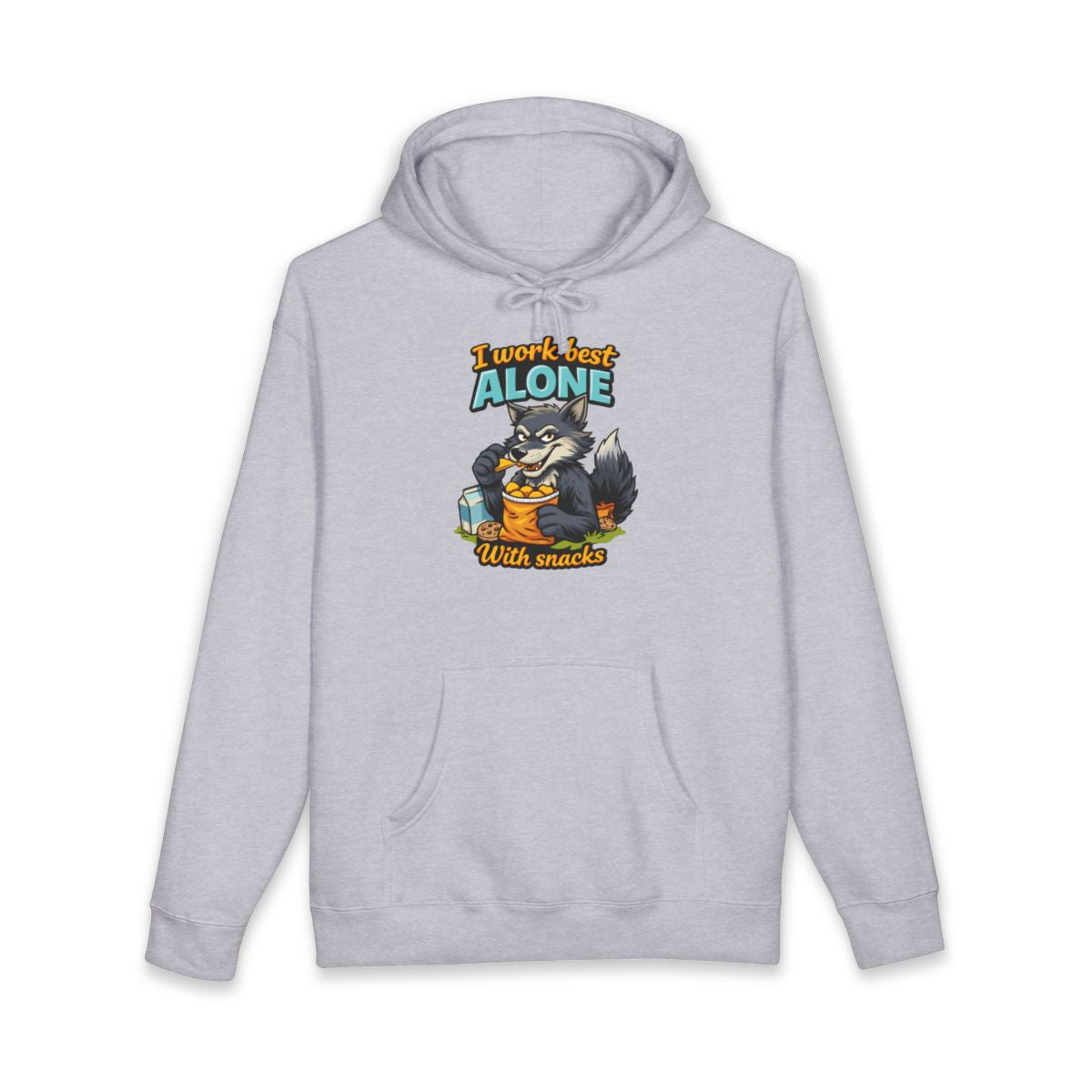 I Work Best Alone With Snacks Hoodie for Casual Comfort