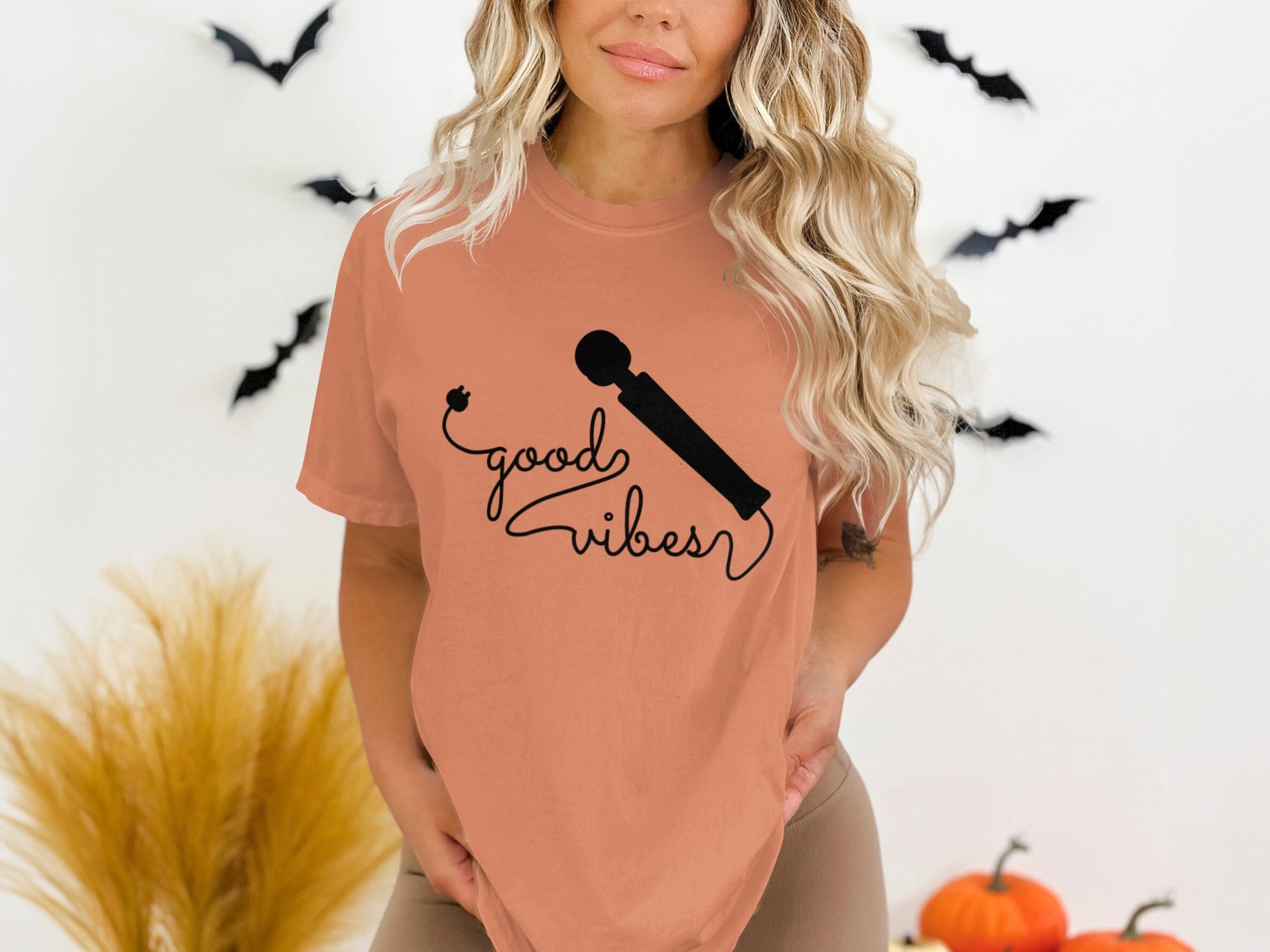 Good Vibes Halloween Themed Casual Women's Shirt