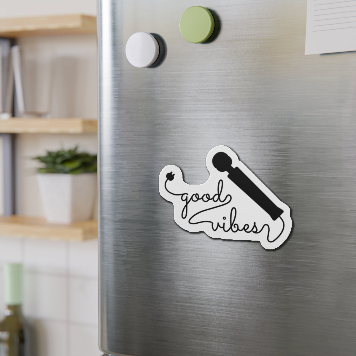 Good Vibes Fridge Magnet with Stylish Microphone Design