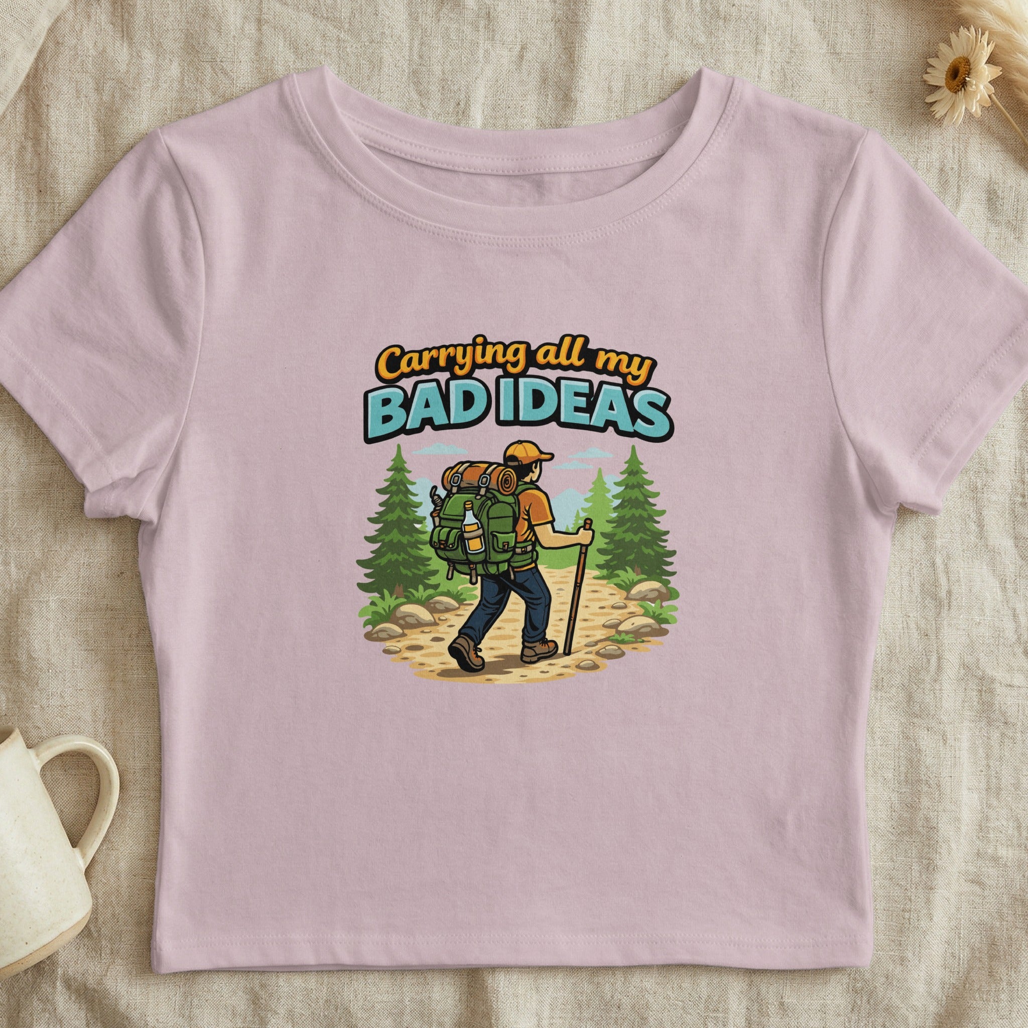 Carrying All My Bad Ideas Graphic T-Shirt for Hikers