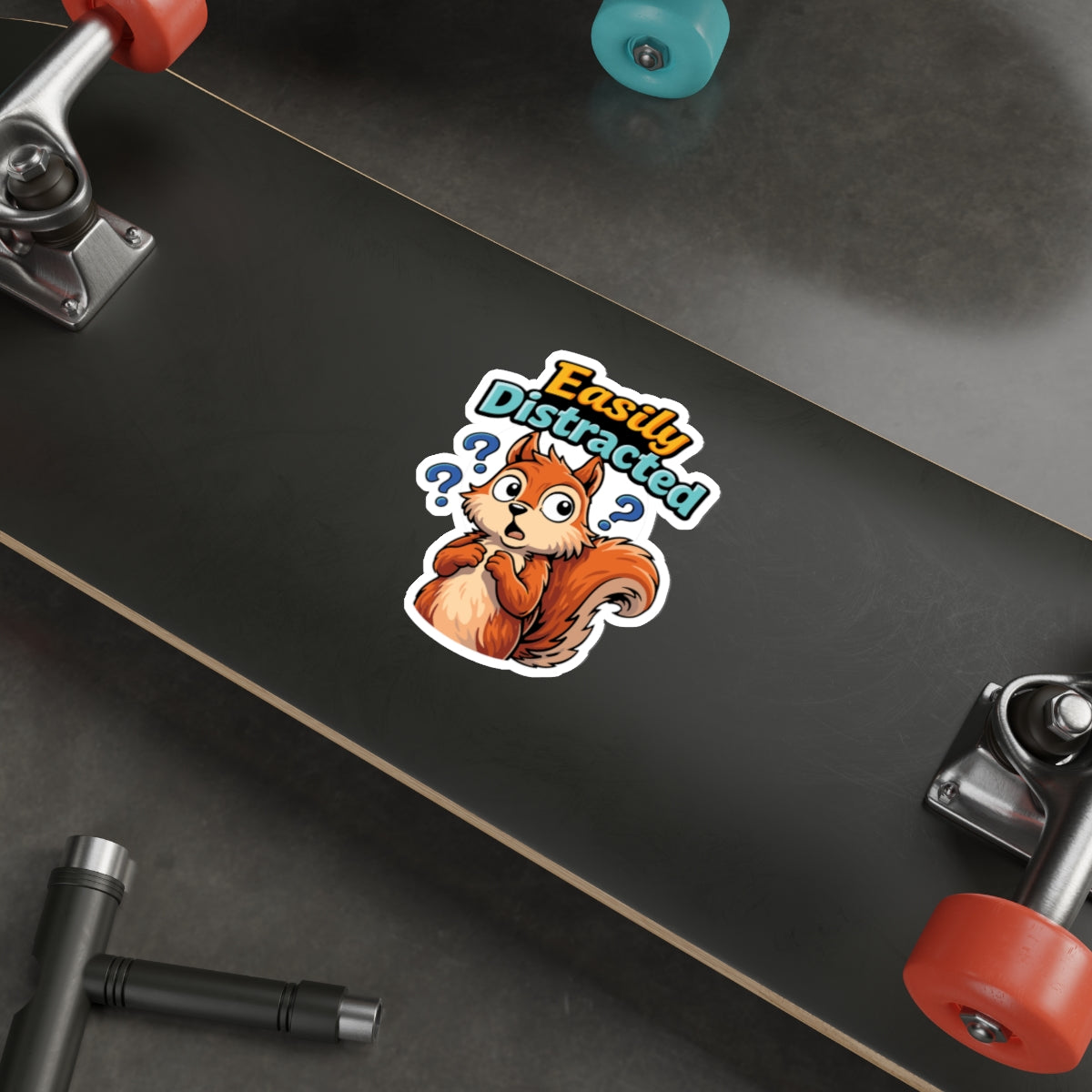 Easily Distracted Squirrel Sticker for Skaters