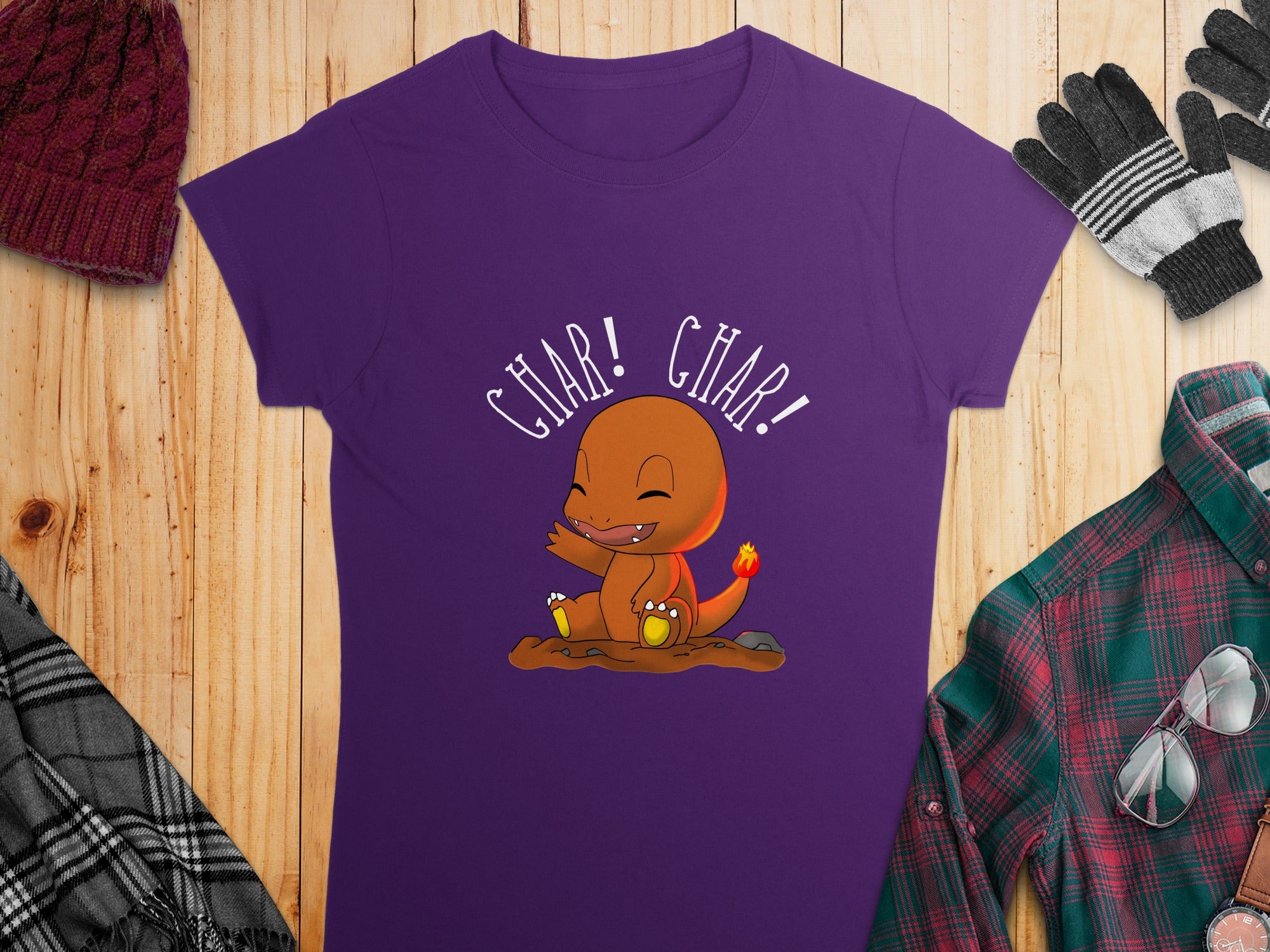 Cute Char Char Fire Breathing Cartoon Character Tee