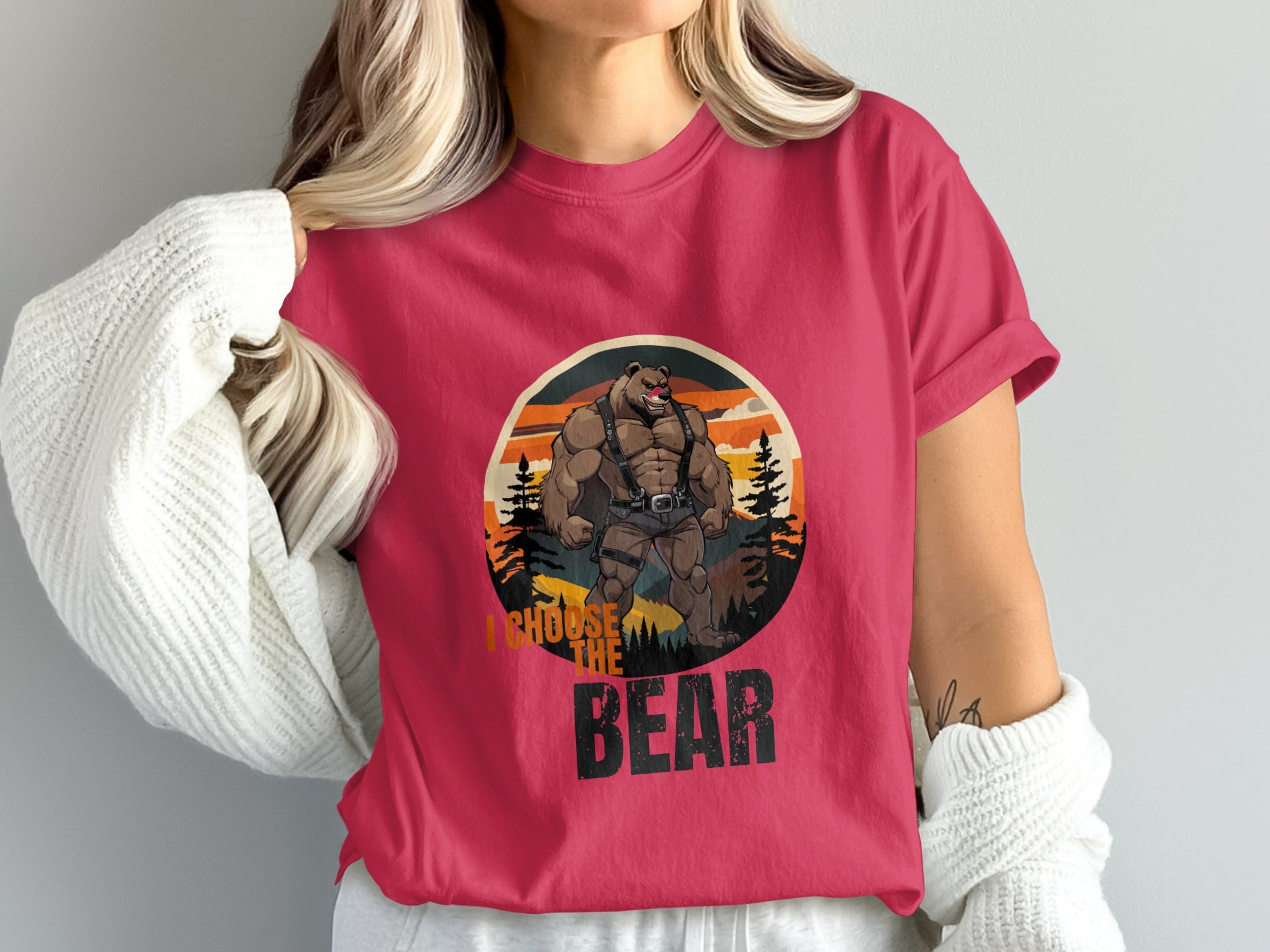 I Choose The Bear Graphic Printed T-Shirt
