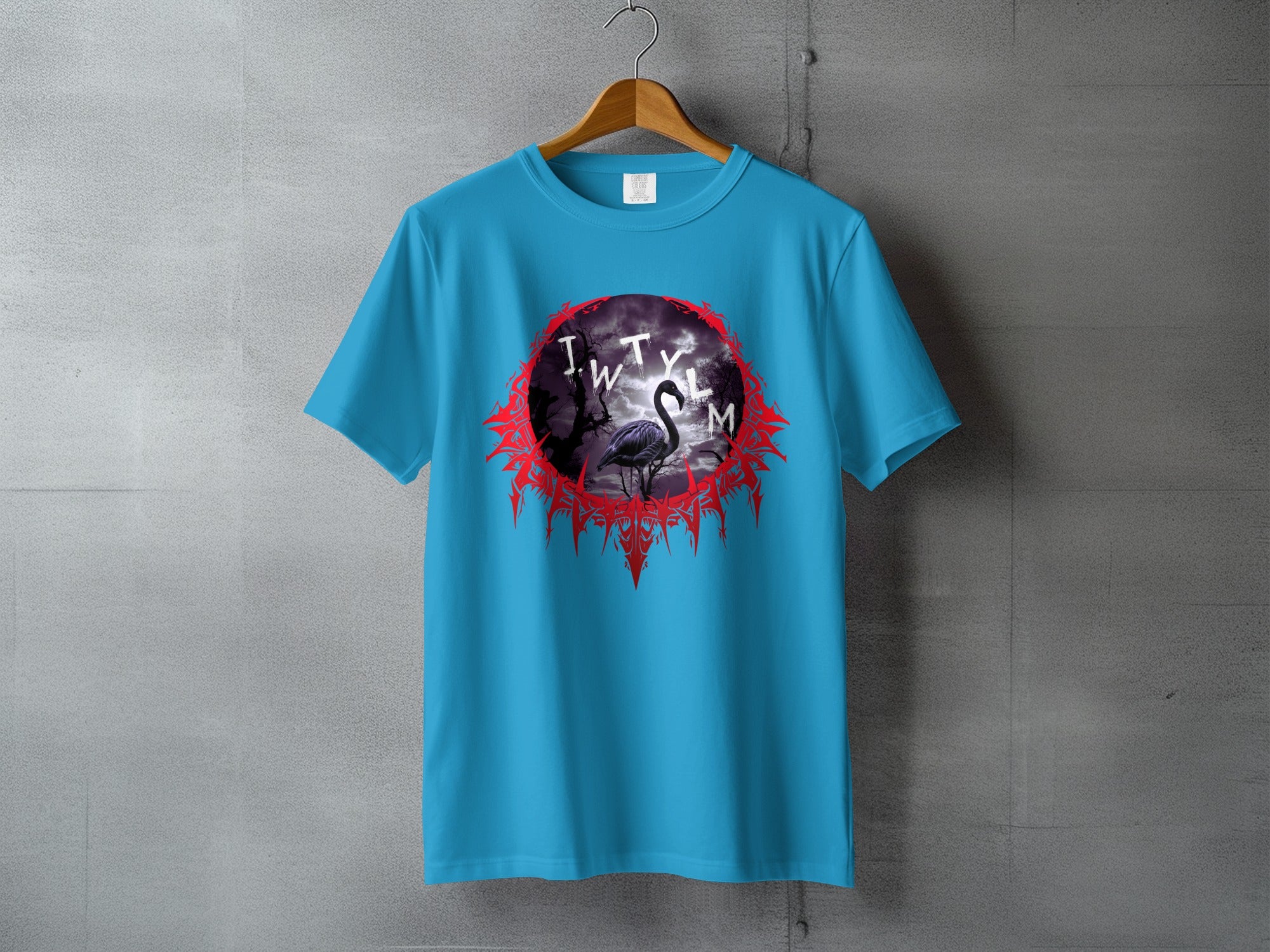 Intriguing Blue Graphic T-Shirt with Abstract Design