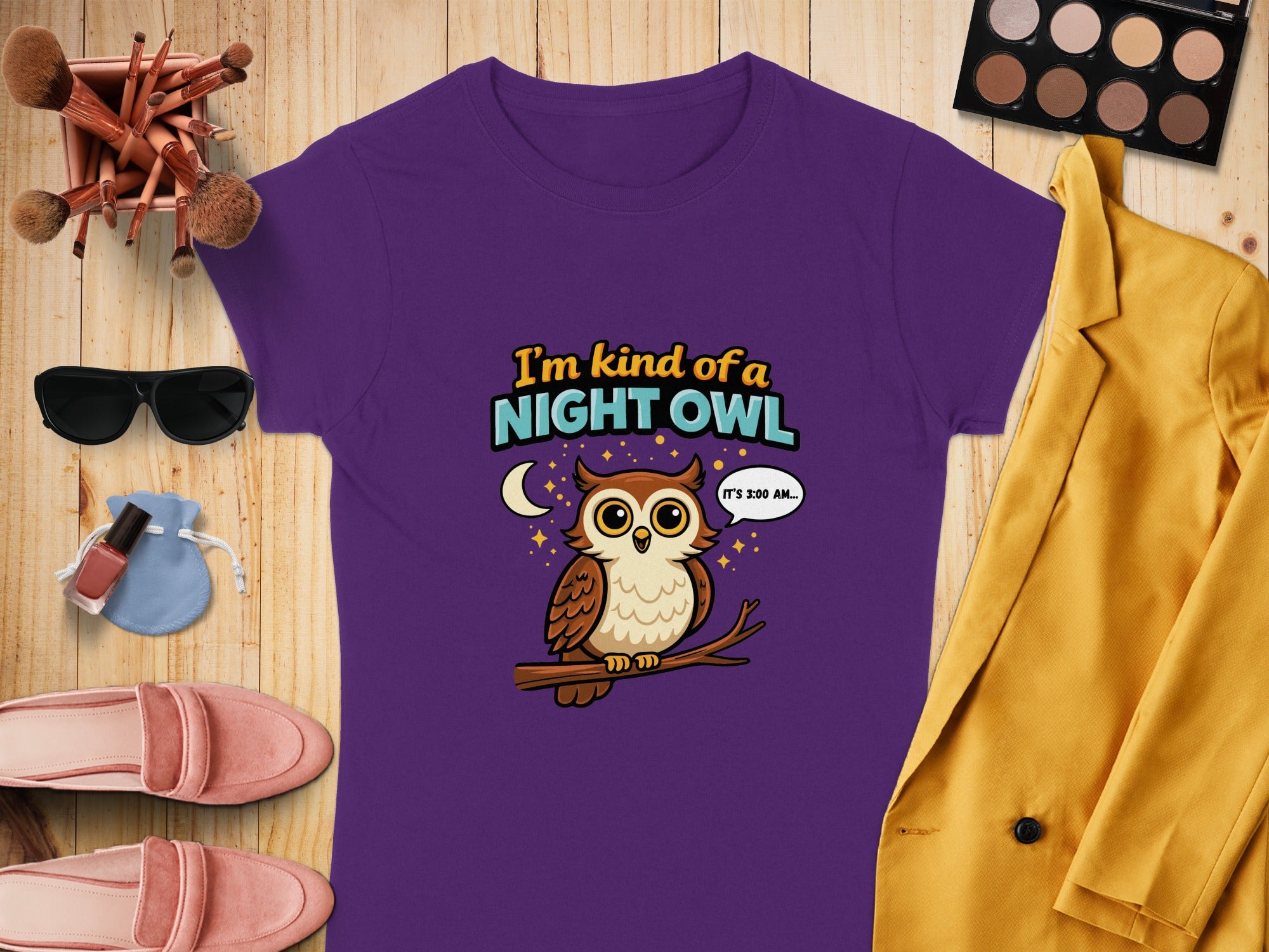 I'm Kind of a Night Owl It's 3:00 AM Purple Shirt