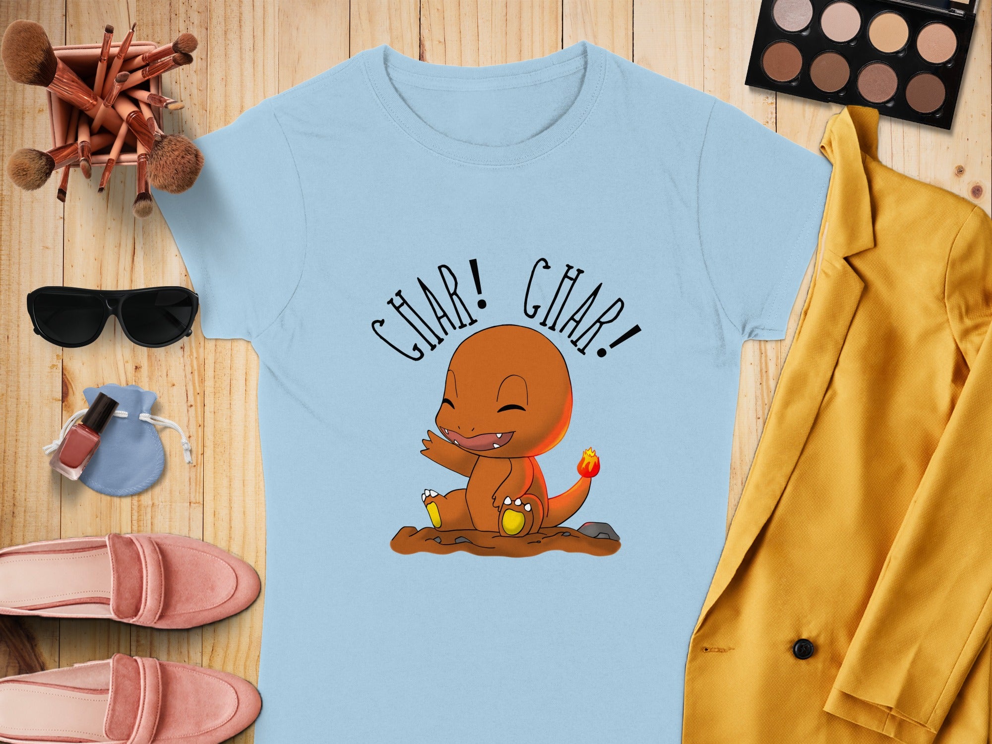 Char Char Design Light Blue T-Shirt for Fans Apparel