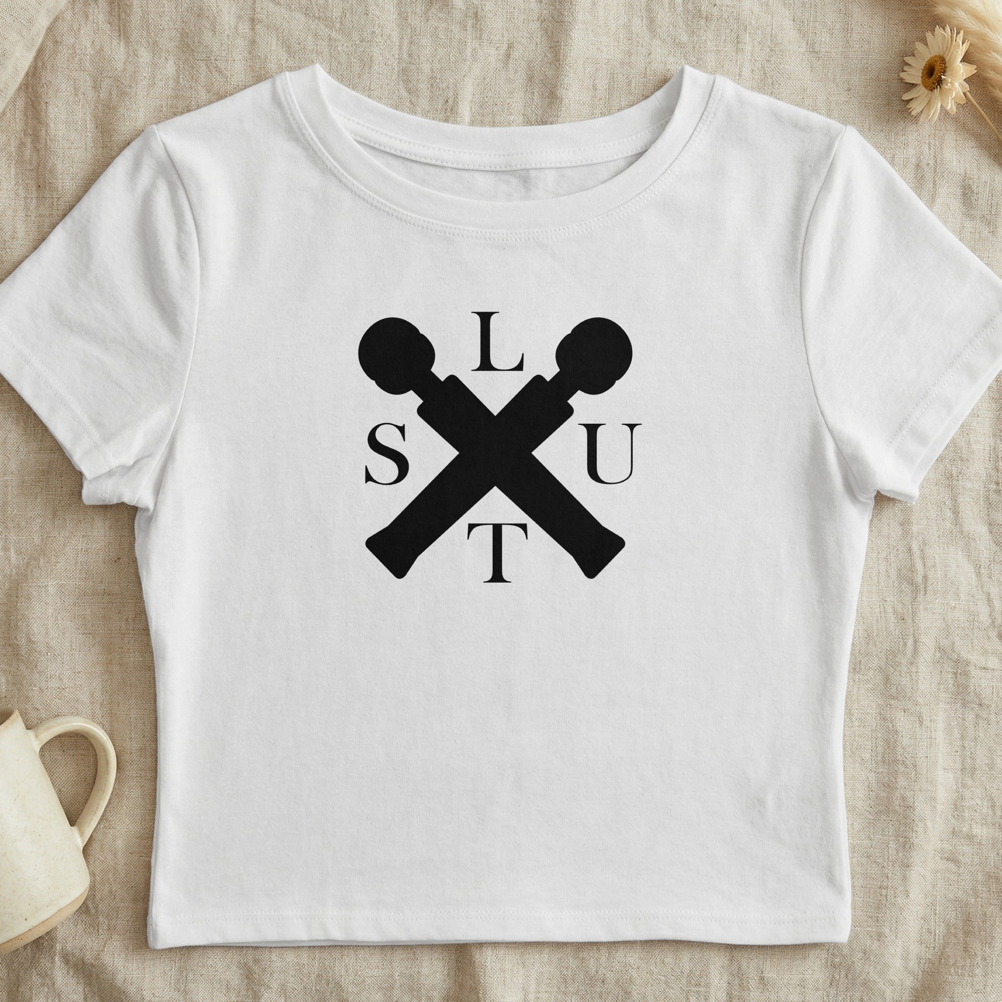 Unique Alphabet Design Short Sleeve Top
