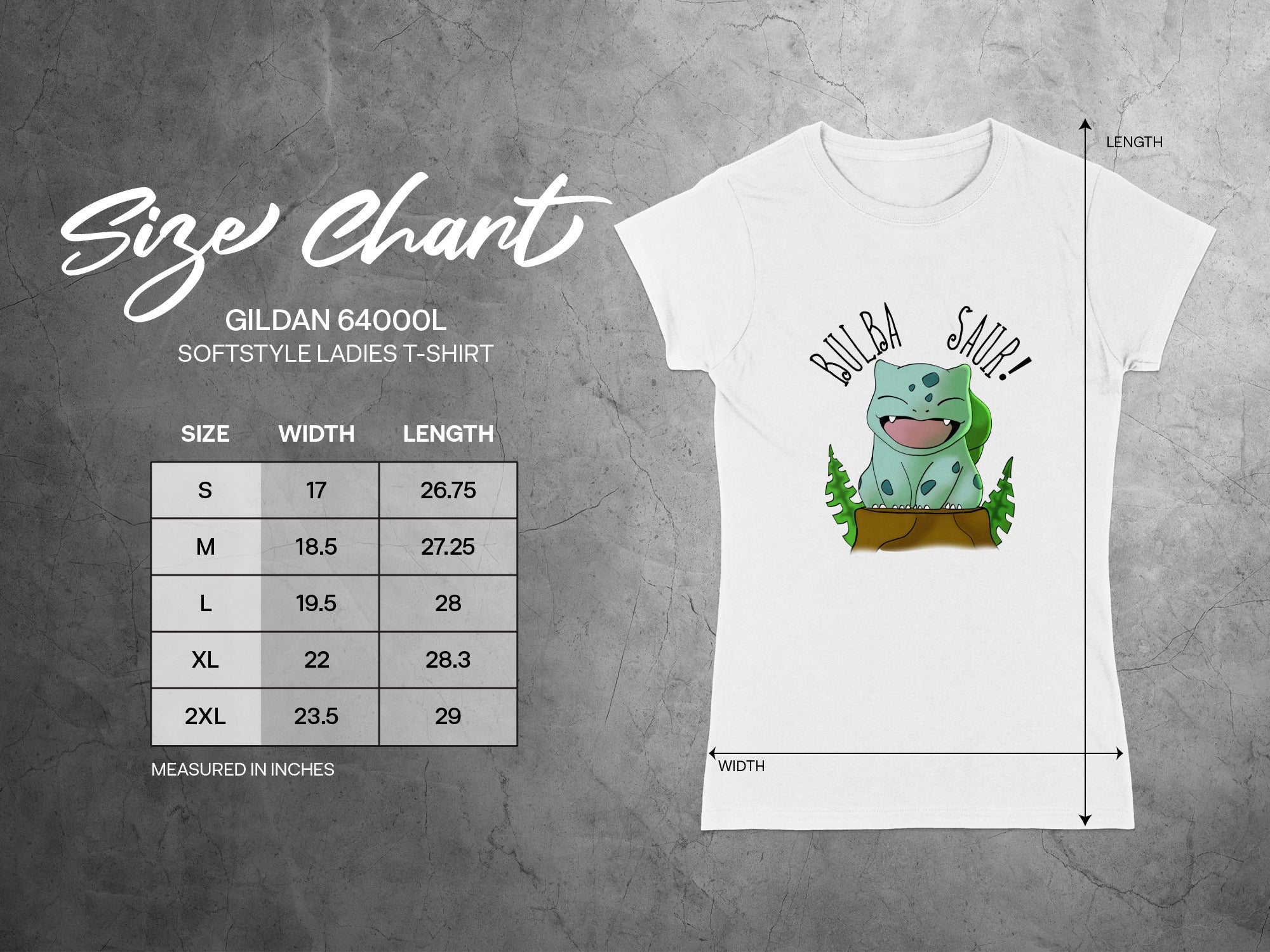 Bulba Saur Cute Graphic Softstyle Ladies T-Shirt Product