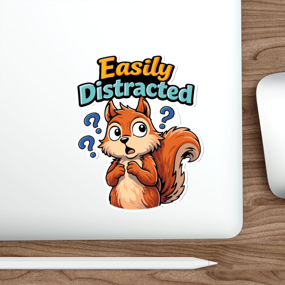 Easily Distracted Squirrel Cute Cartoon Sticker