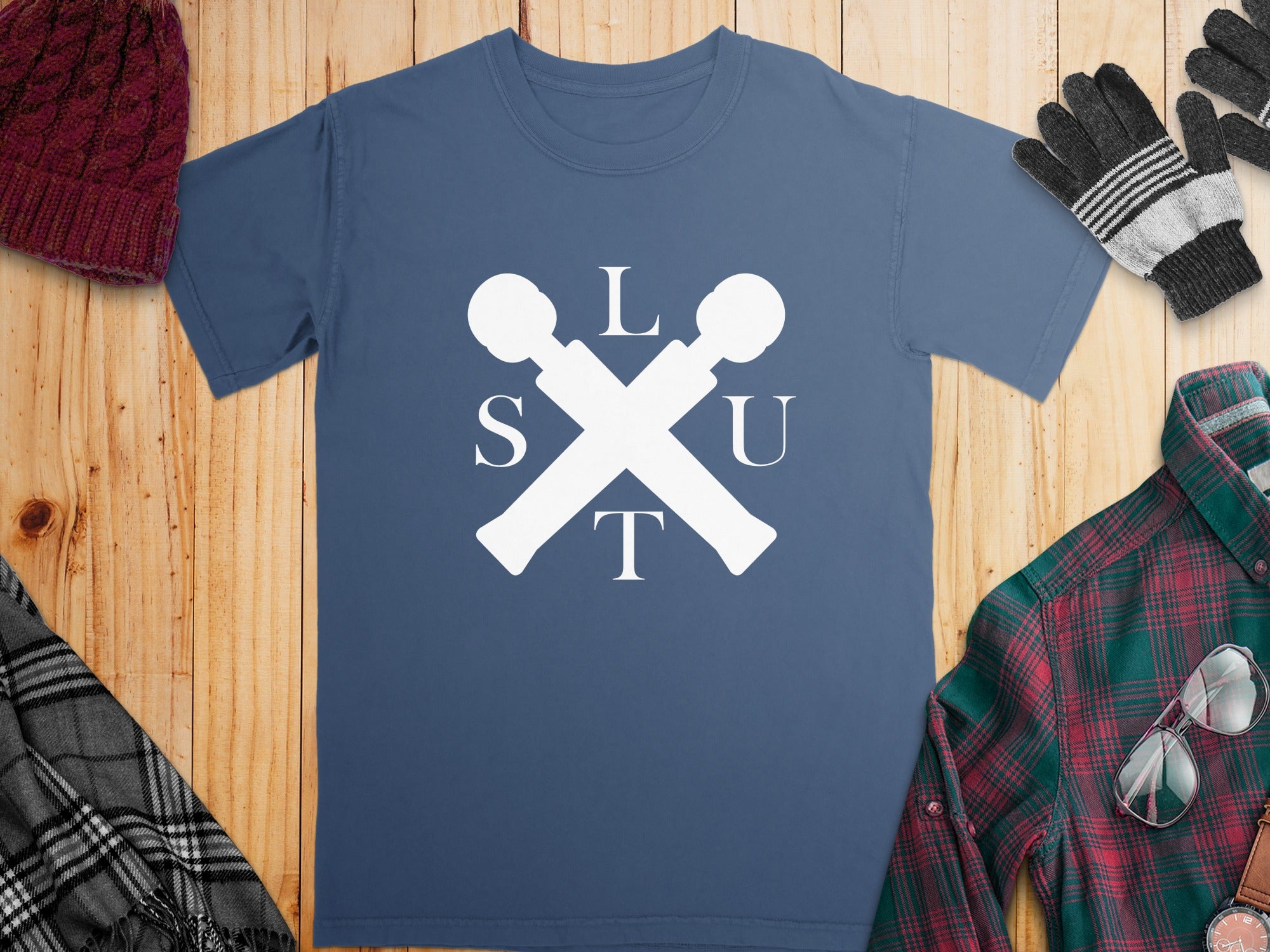 Blue Graphic Print T-Shirt with Unique Design