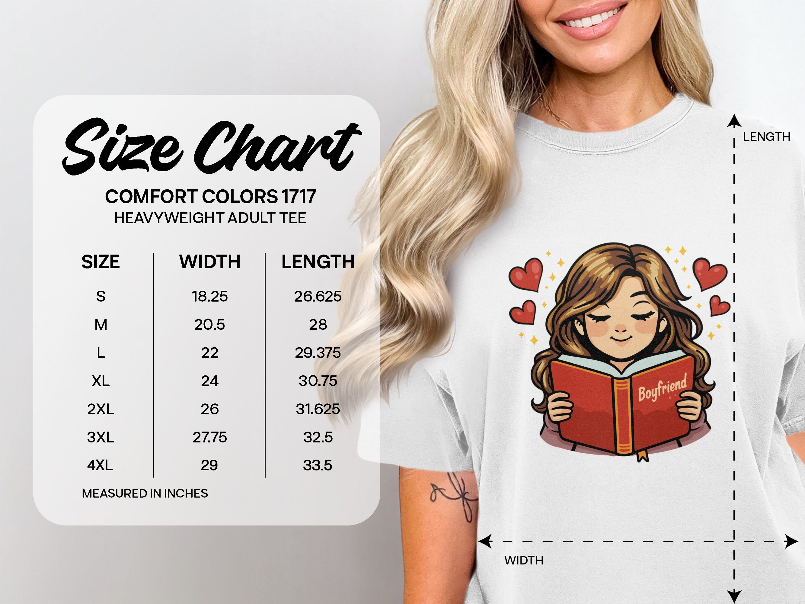 Cute Girl Reading Boyfriend Book Heart Tee Shirt