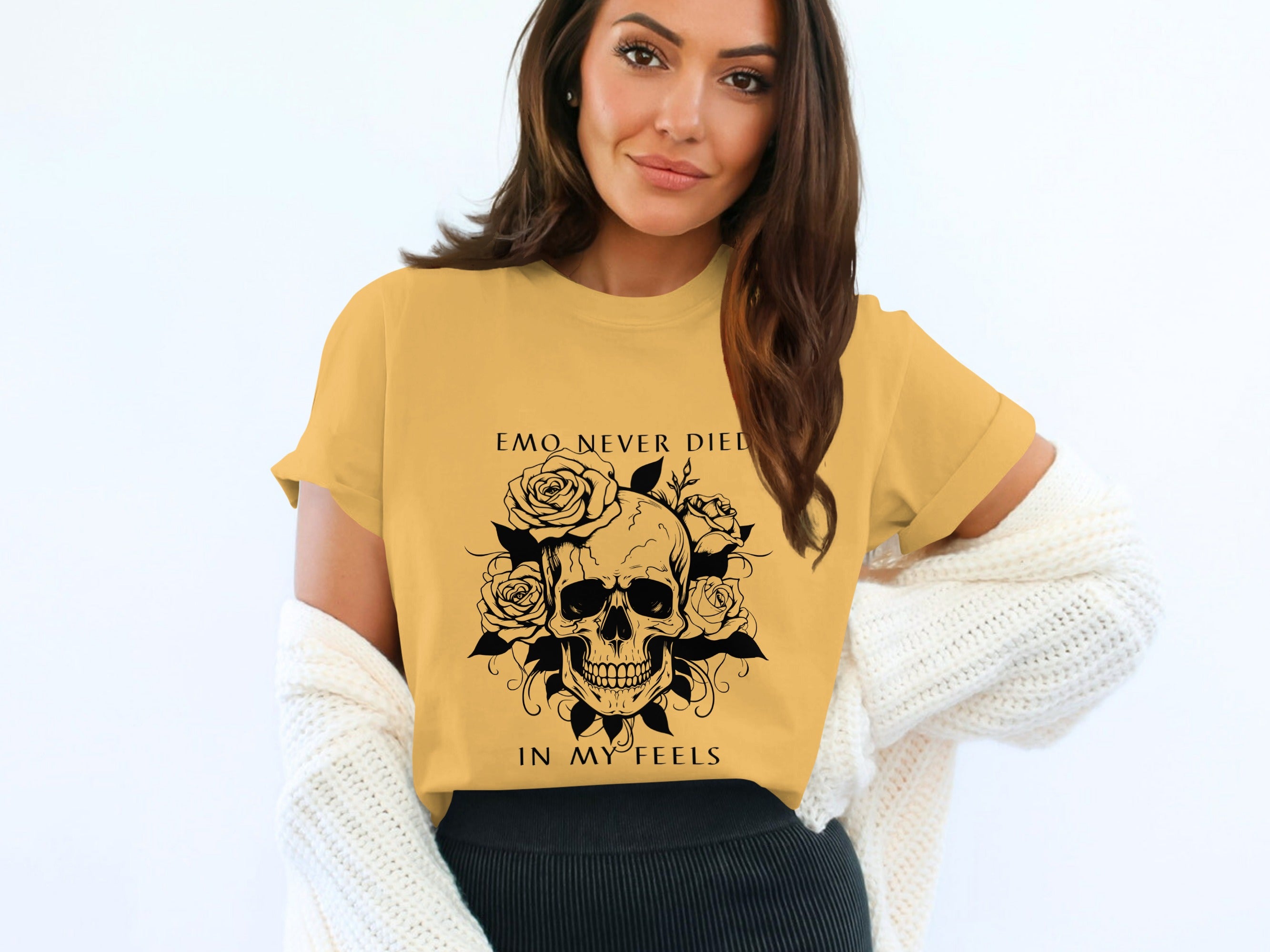 Emo Never Died In My Feels Skull Roses Shirt