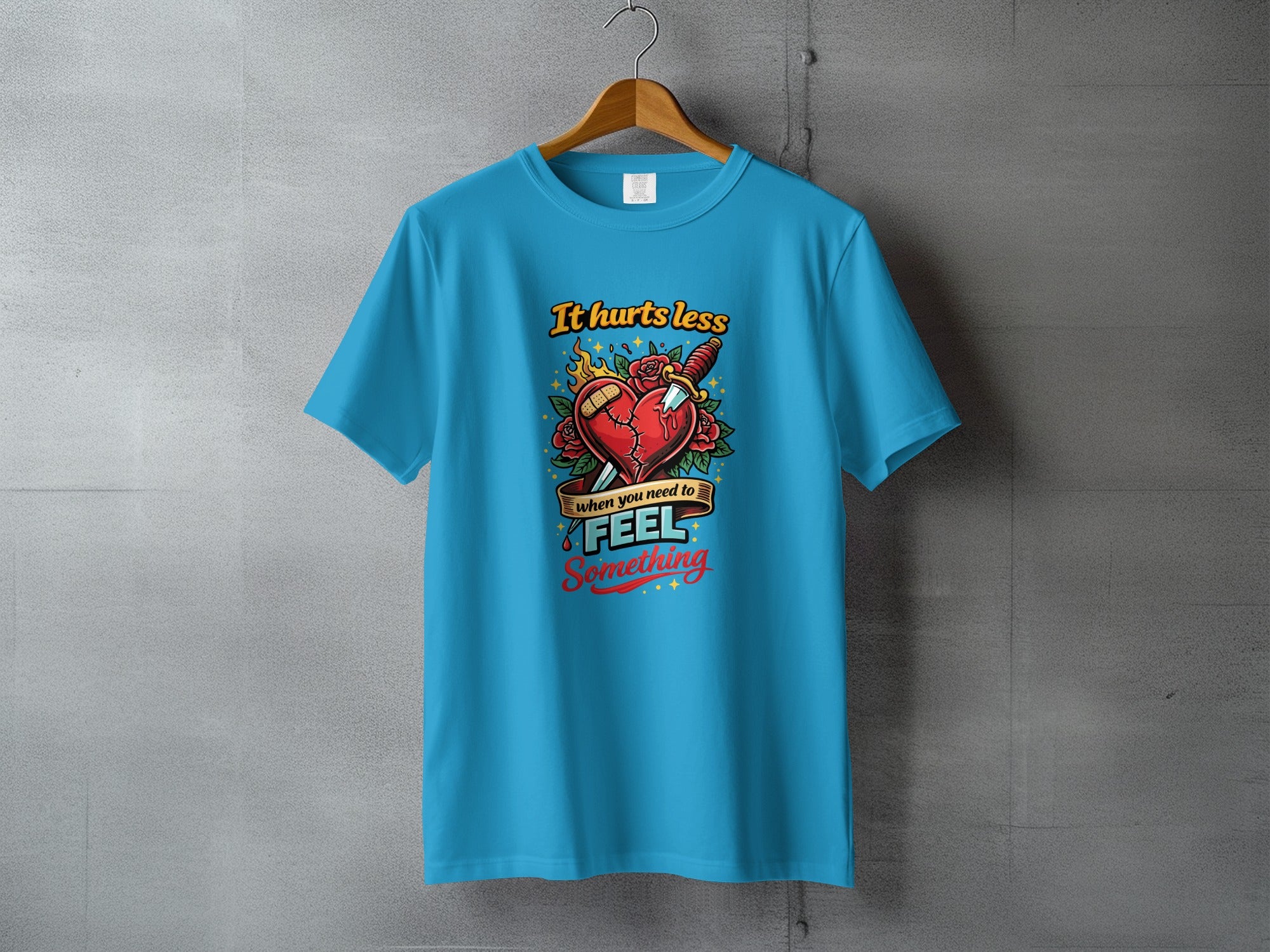 Motivational Heart and Dagger Print T-Shirt Product