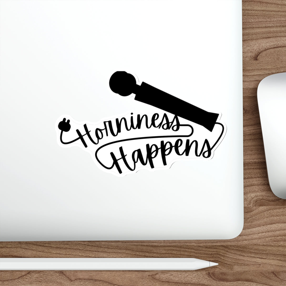 Horniness Happens Microphone Sticker Fun Design