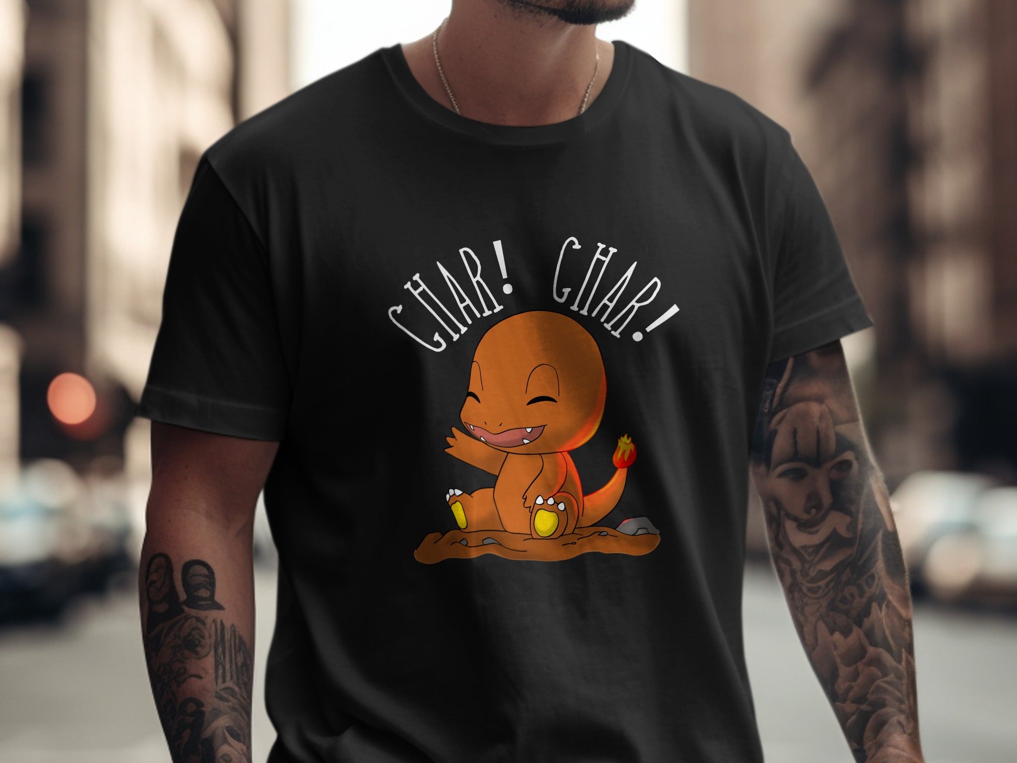 Char Char! Cute Fire Lizard Short Sleeve T-Shirt