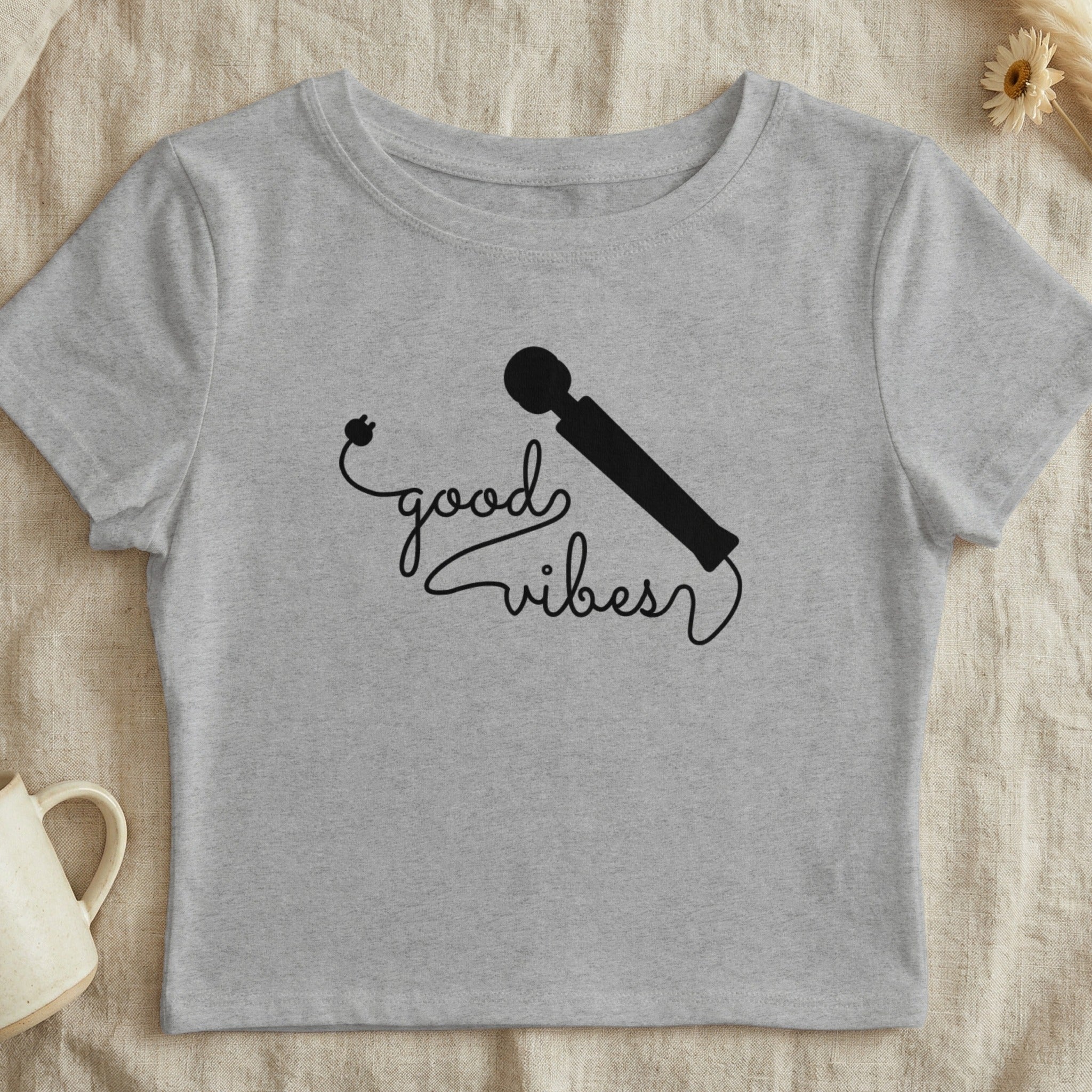 Good Vibes Microphone Design Women's Crop Top
