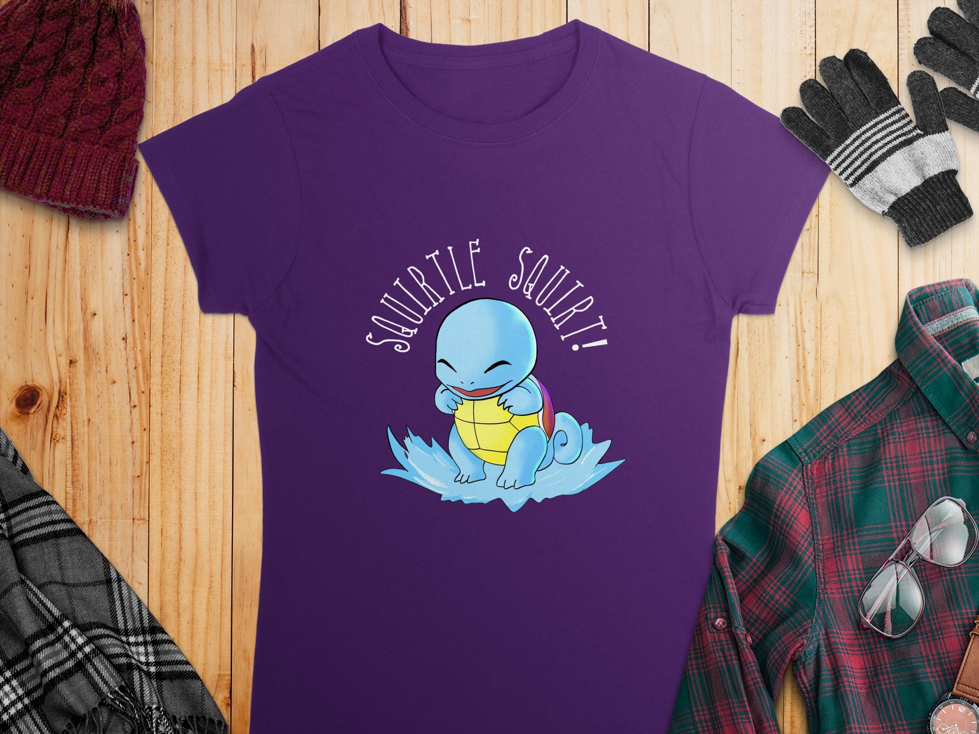Squirtle Squirt! Purple Graphic Tee Shirt