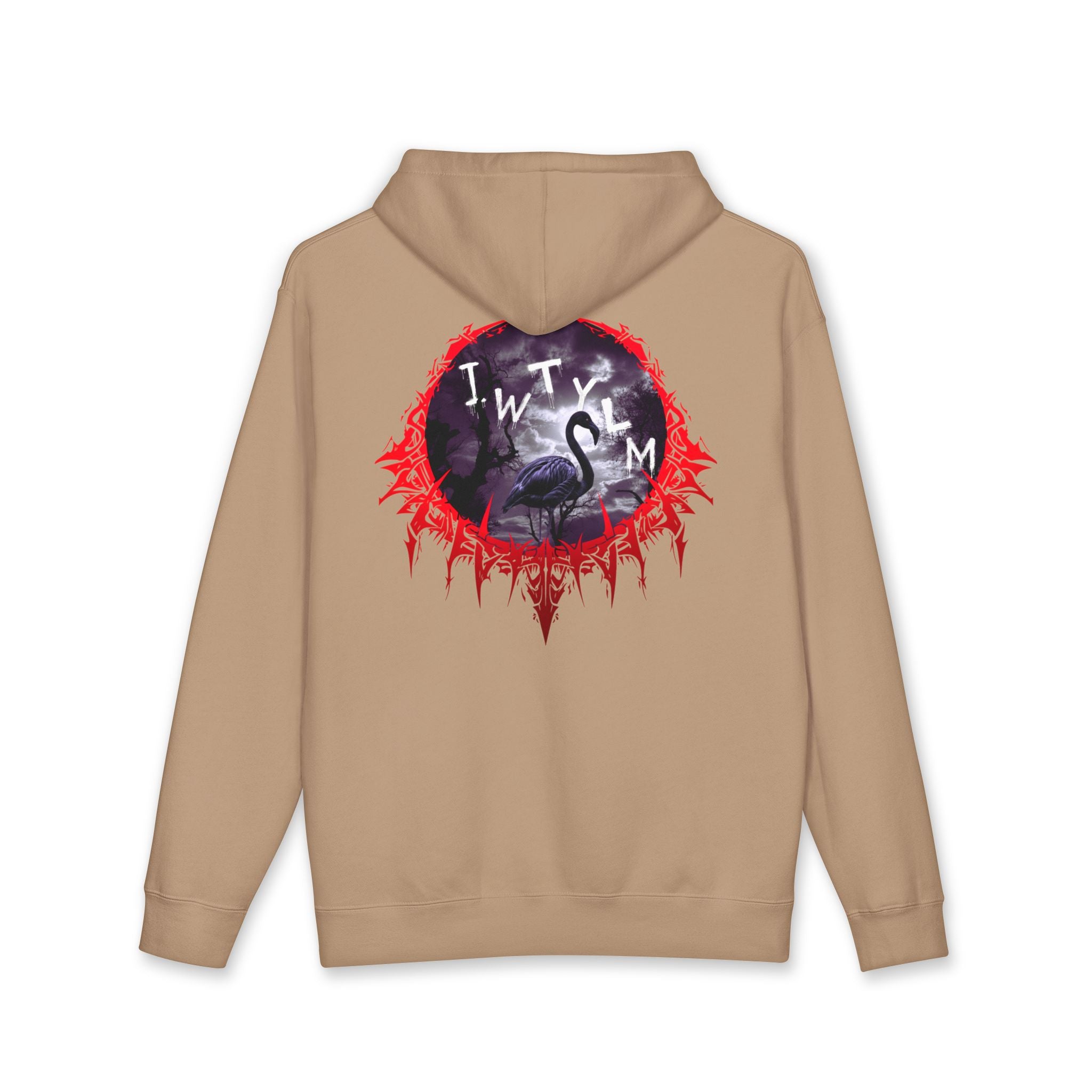 J.W.T Y L M Black Flamingo Dark Cloud Sky Red Frame Hoodie