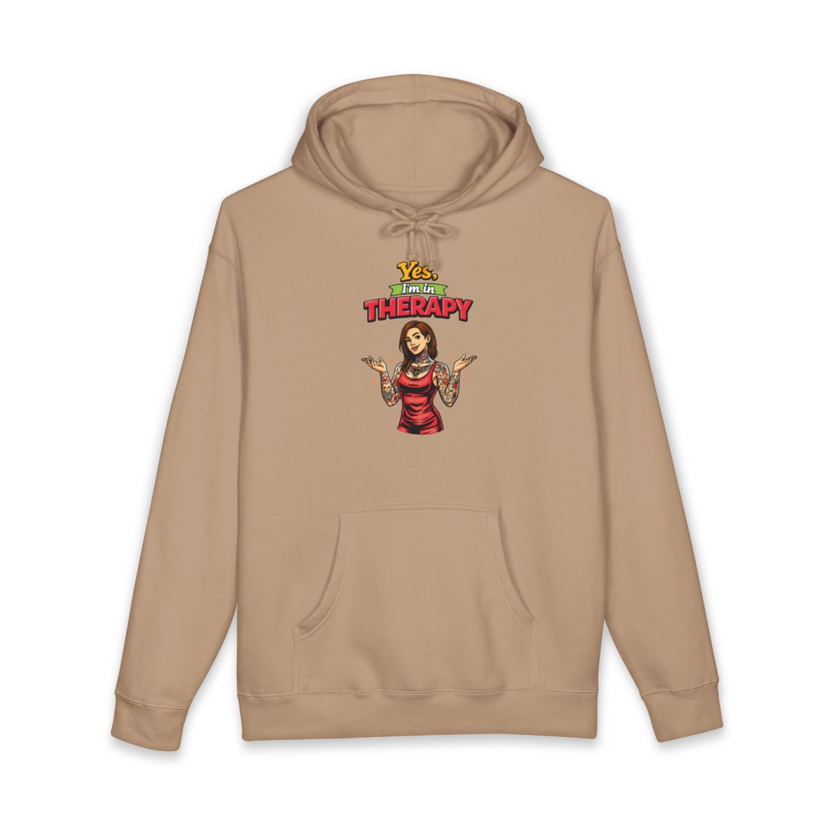 Yes I'm In Therapy Printed Graphic Hoodie