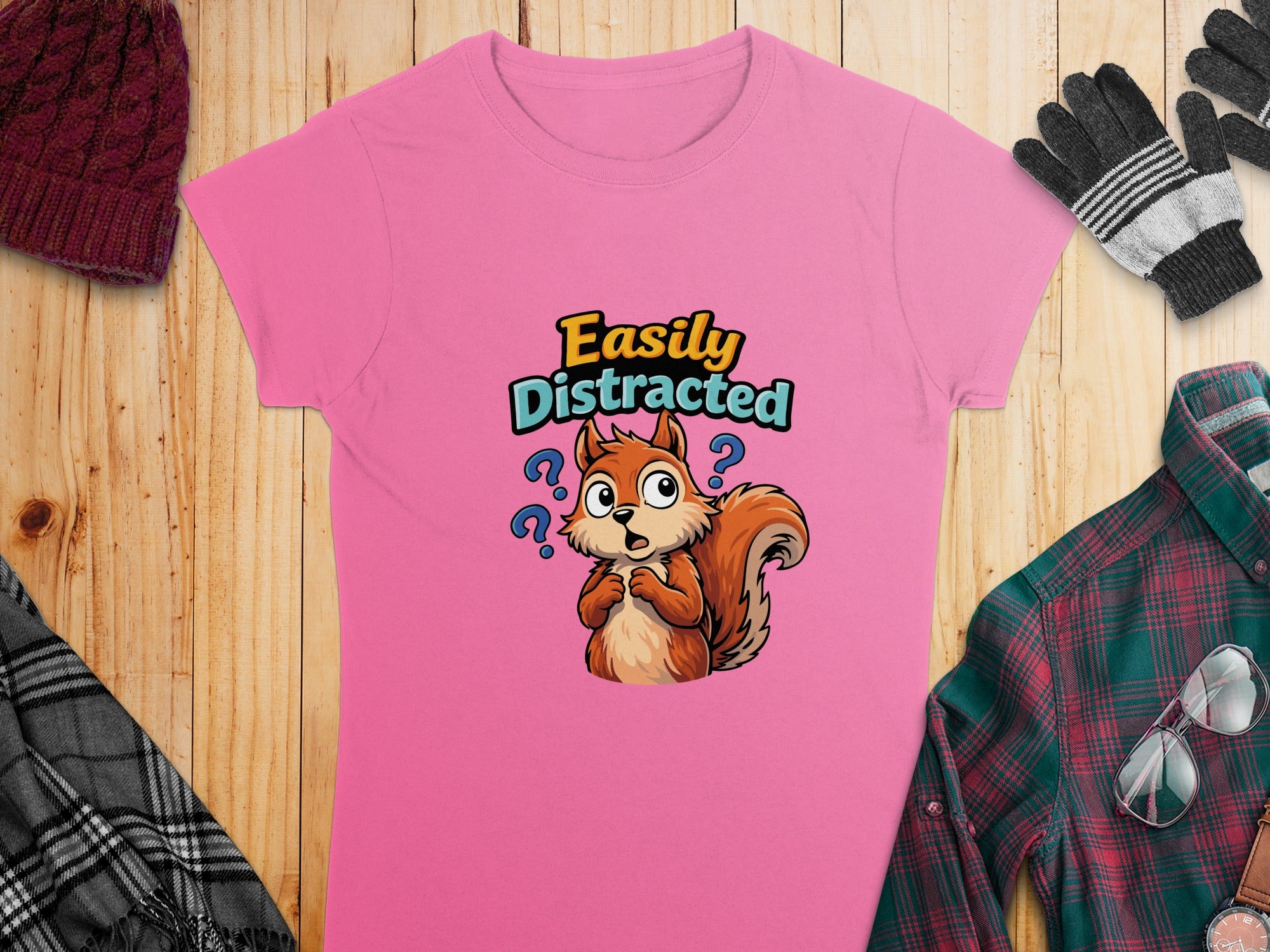 Easily Distracted Squirrel Graphic T-Shirt Product