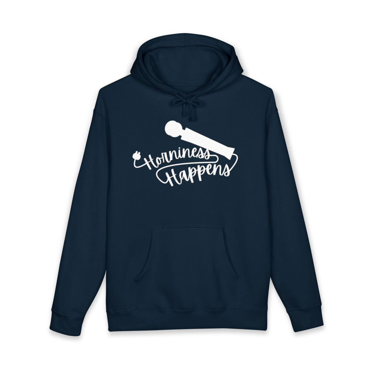 Horniness Happens Hoodie with Microphone Design