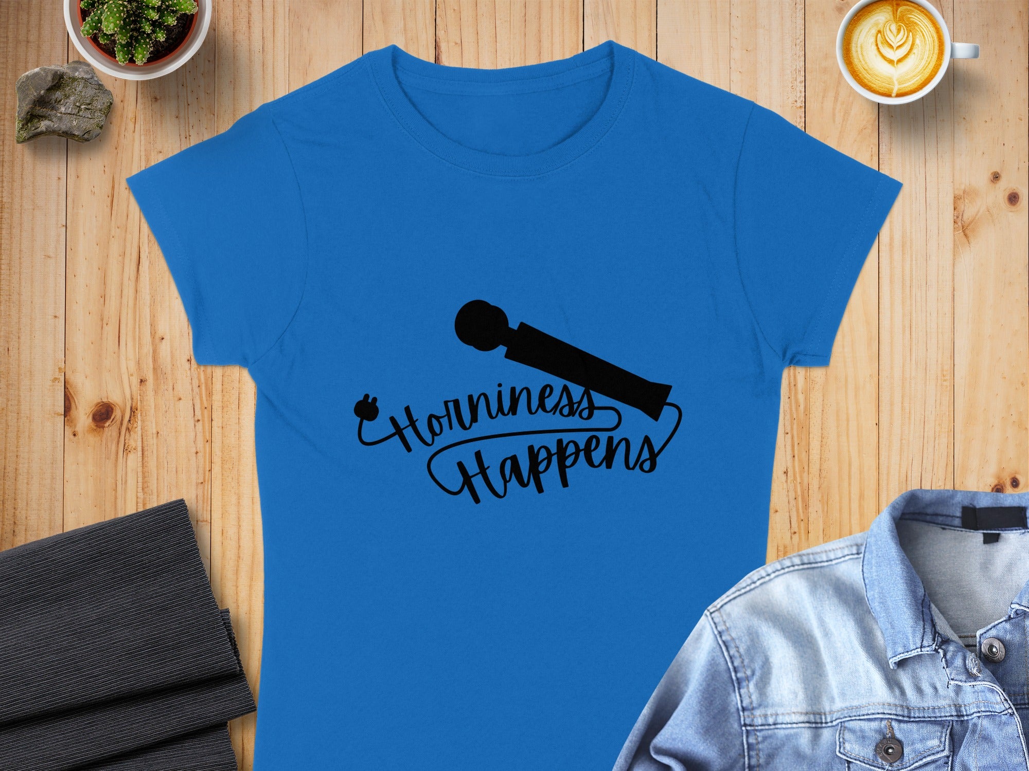 Horniness Happens Microphone Graphic T-Shirt