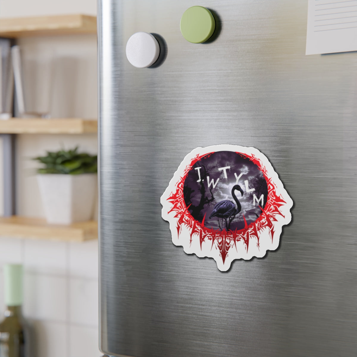 Gothic Flamingo and Letters Fridge Magnet Accessory