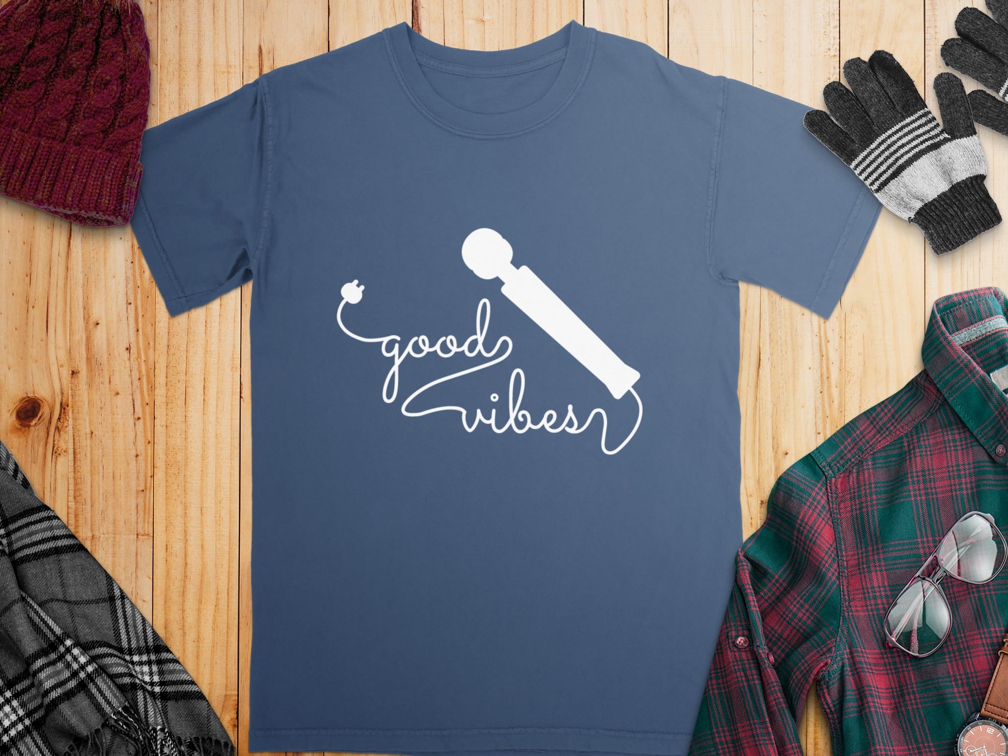 Good Vibes Styled Microphone Design Shirt