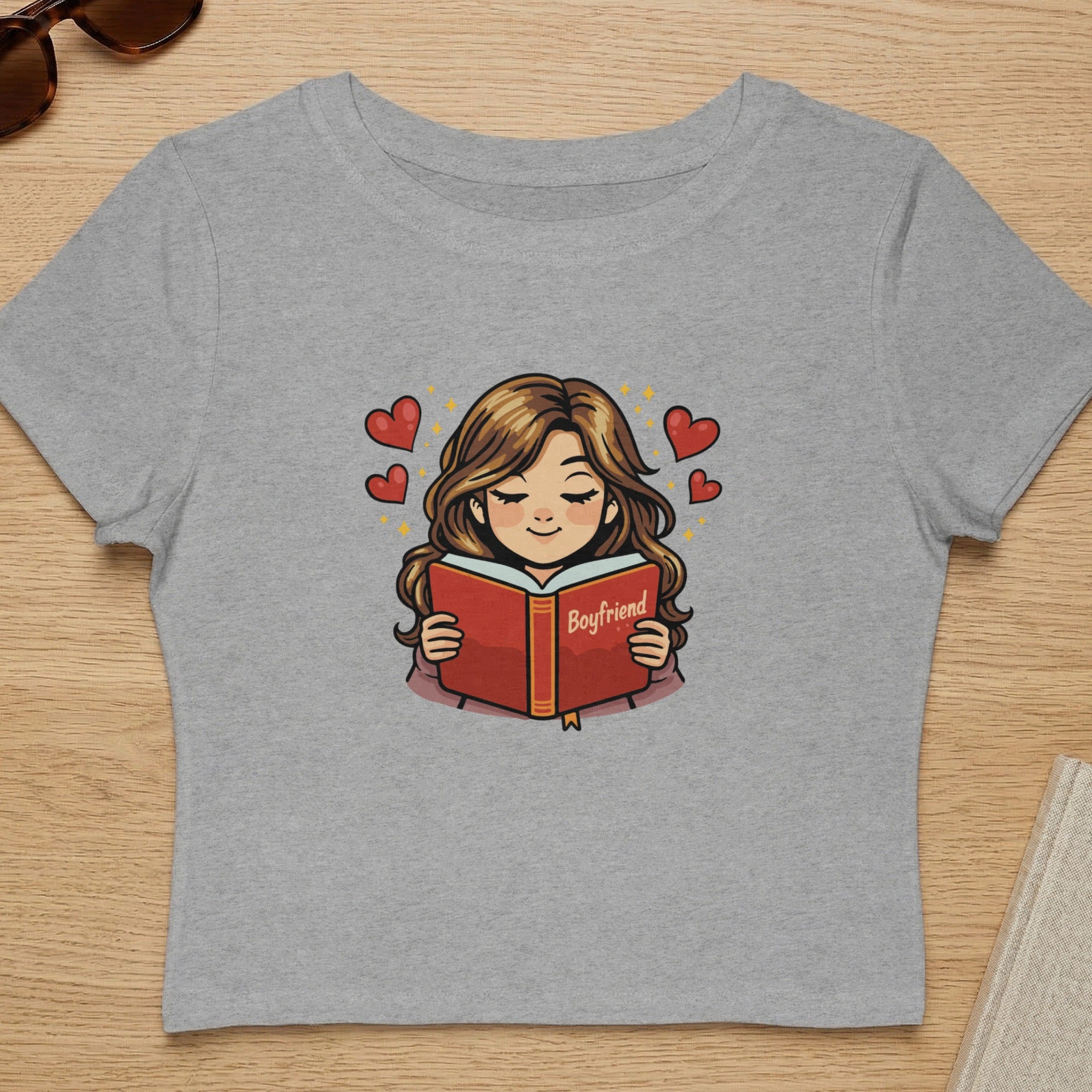 Cute Girl Reading Boyfriend Book Graphic Shirt