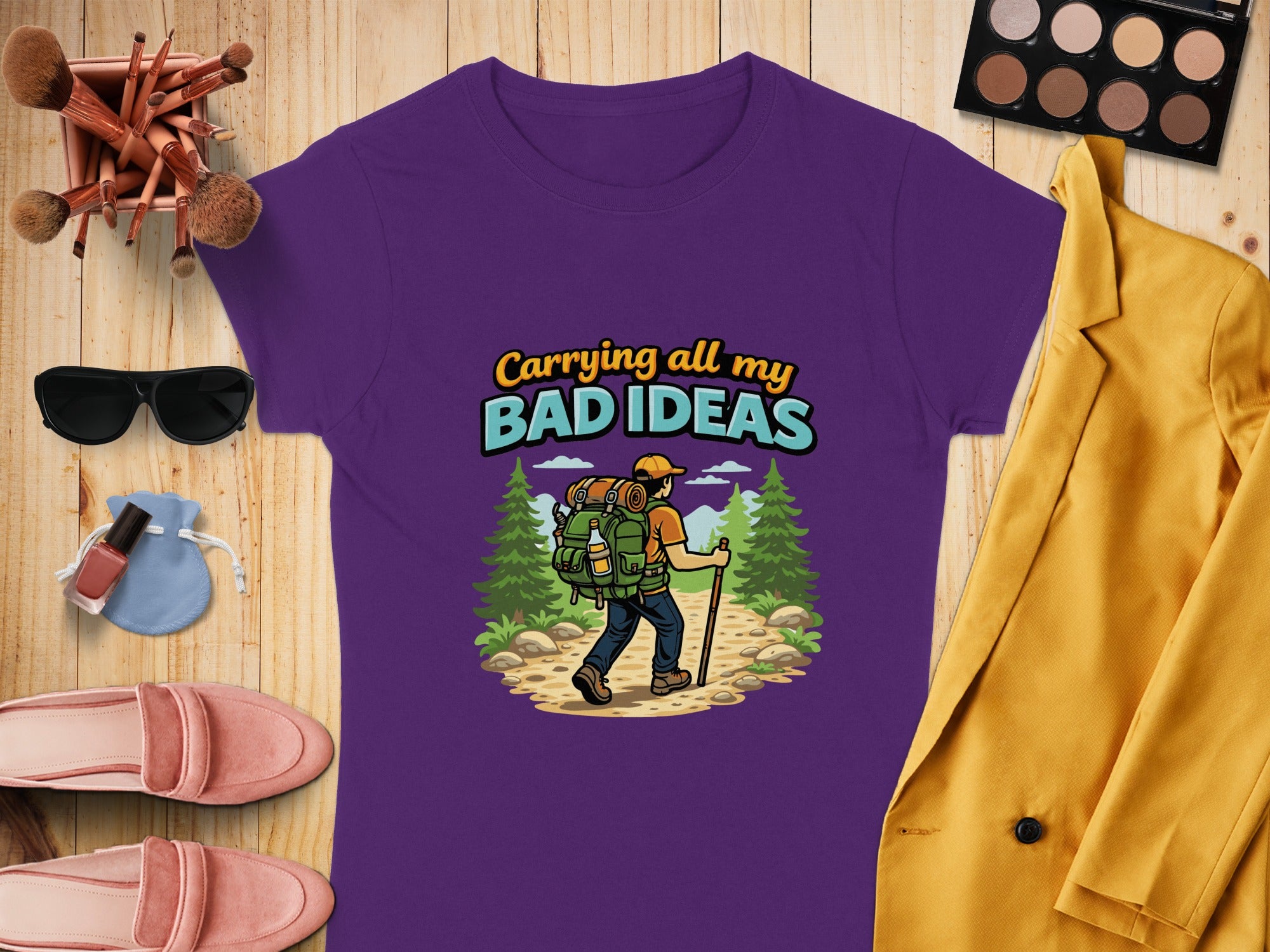 Carrying All My Bad Ideas Hiking Graphic Shirt