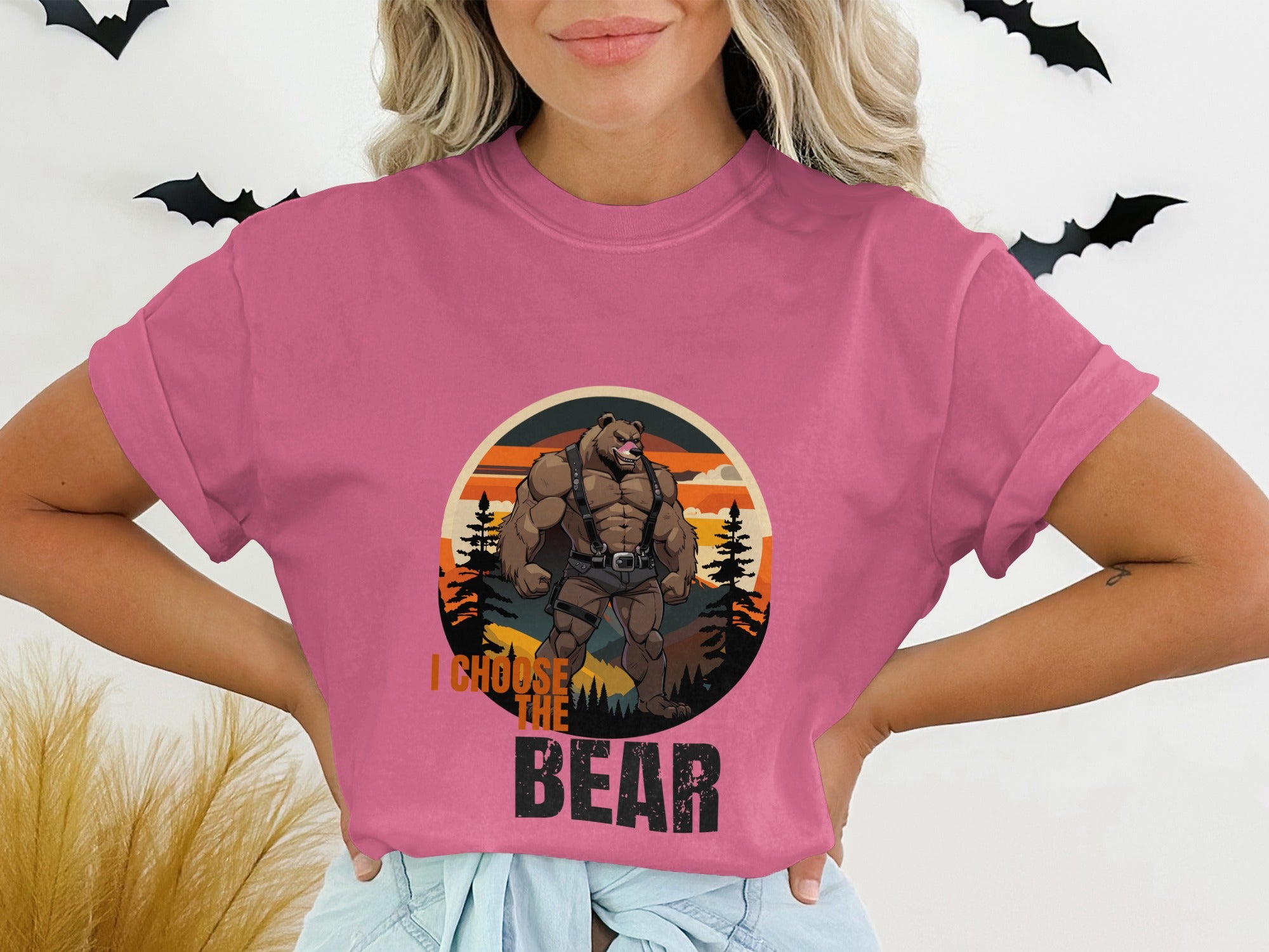 I Choose The Bear Sunset Illustration T-Shirt