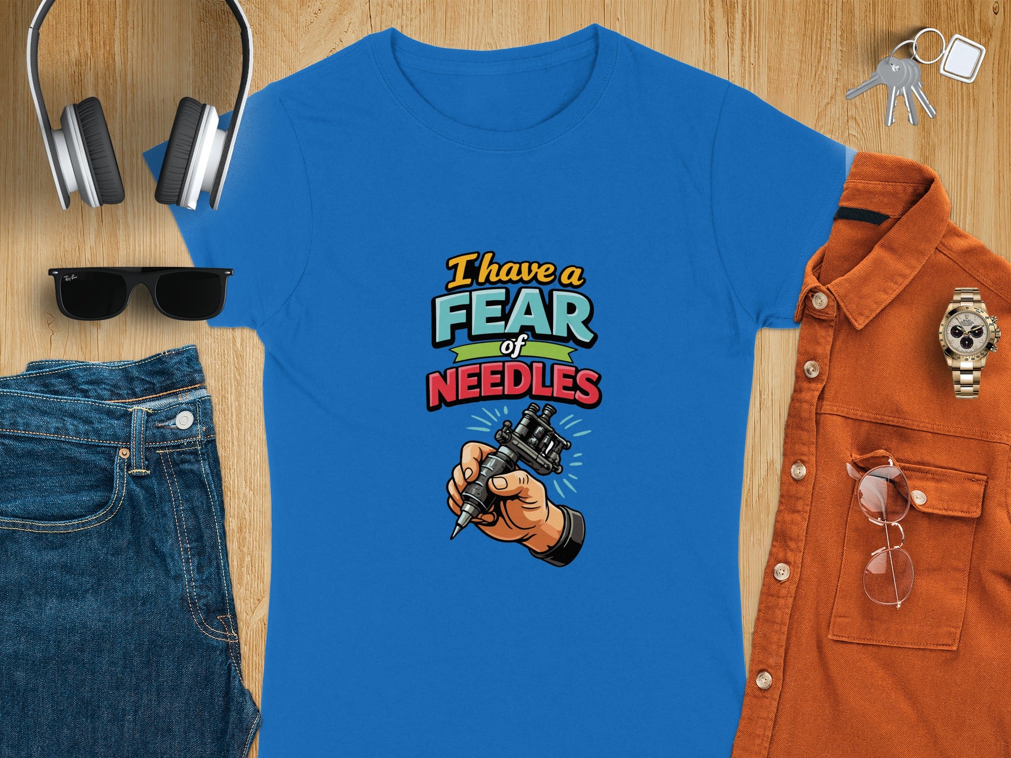 I Have a Fear of Needles Funny Graphic T-Shirt