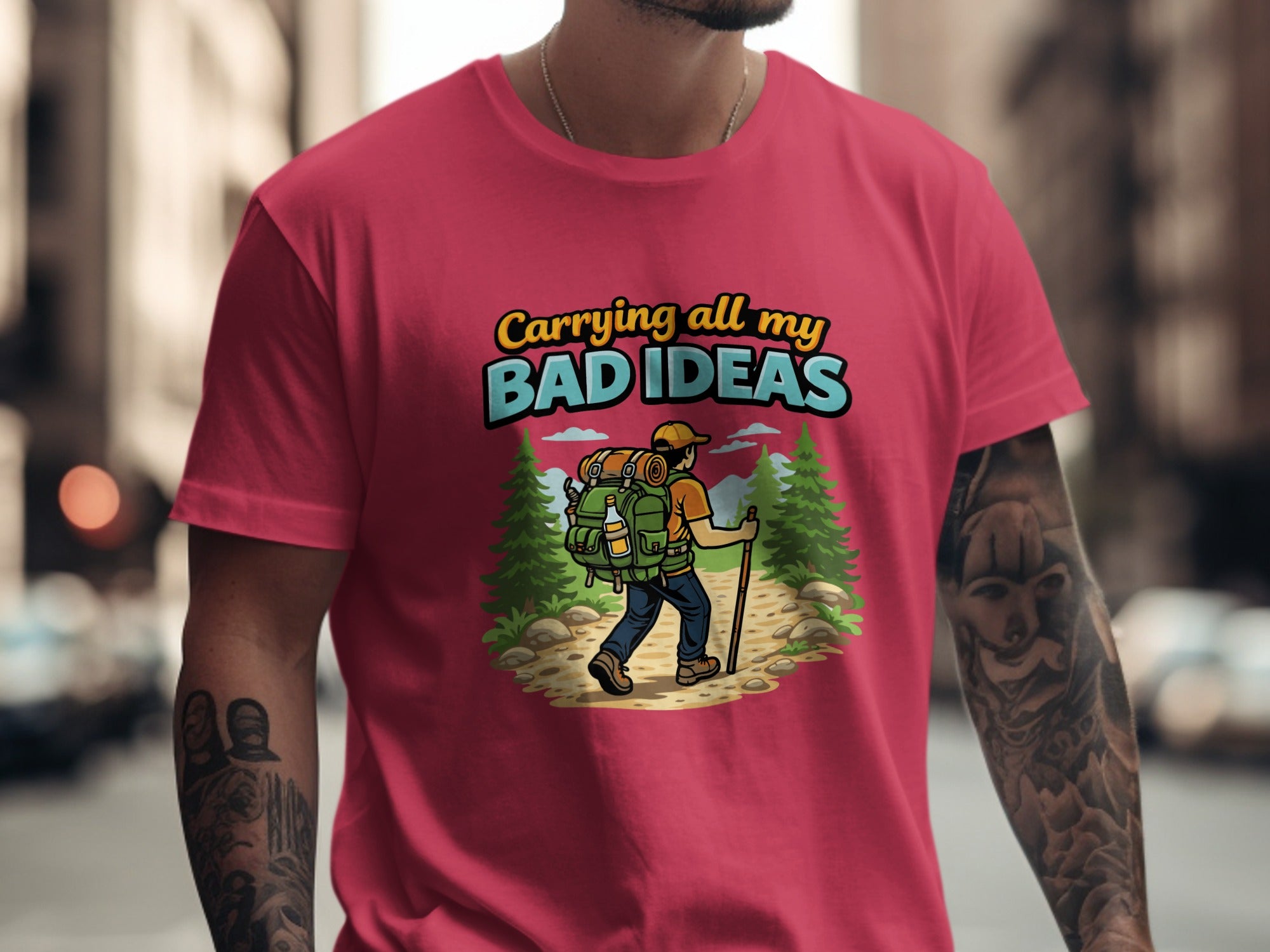 Carrying All My Bad Ideas Graphic Hiking T-shirt