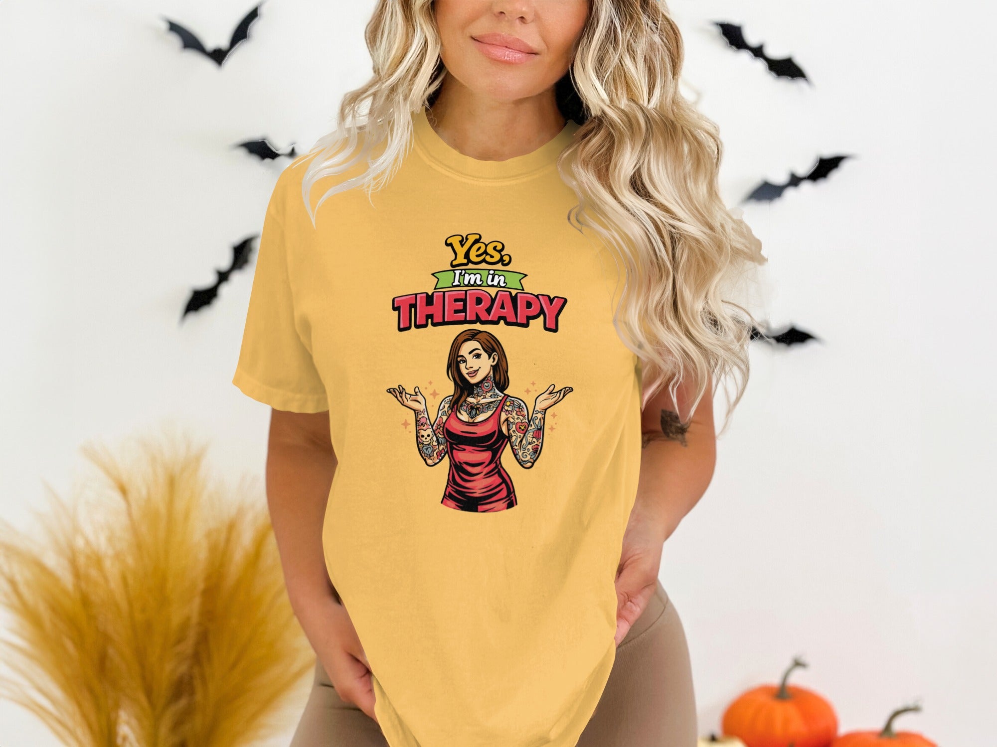 Yes I'm in Therapy Graphic Shirt Casual Apparel for Fans