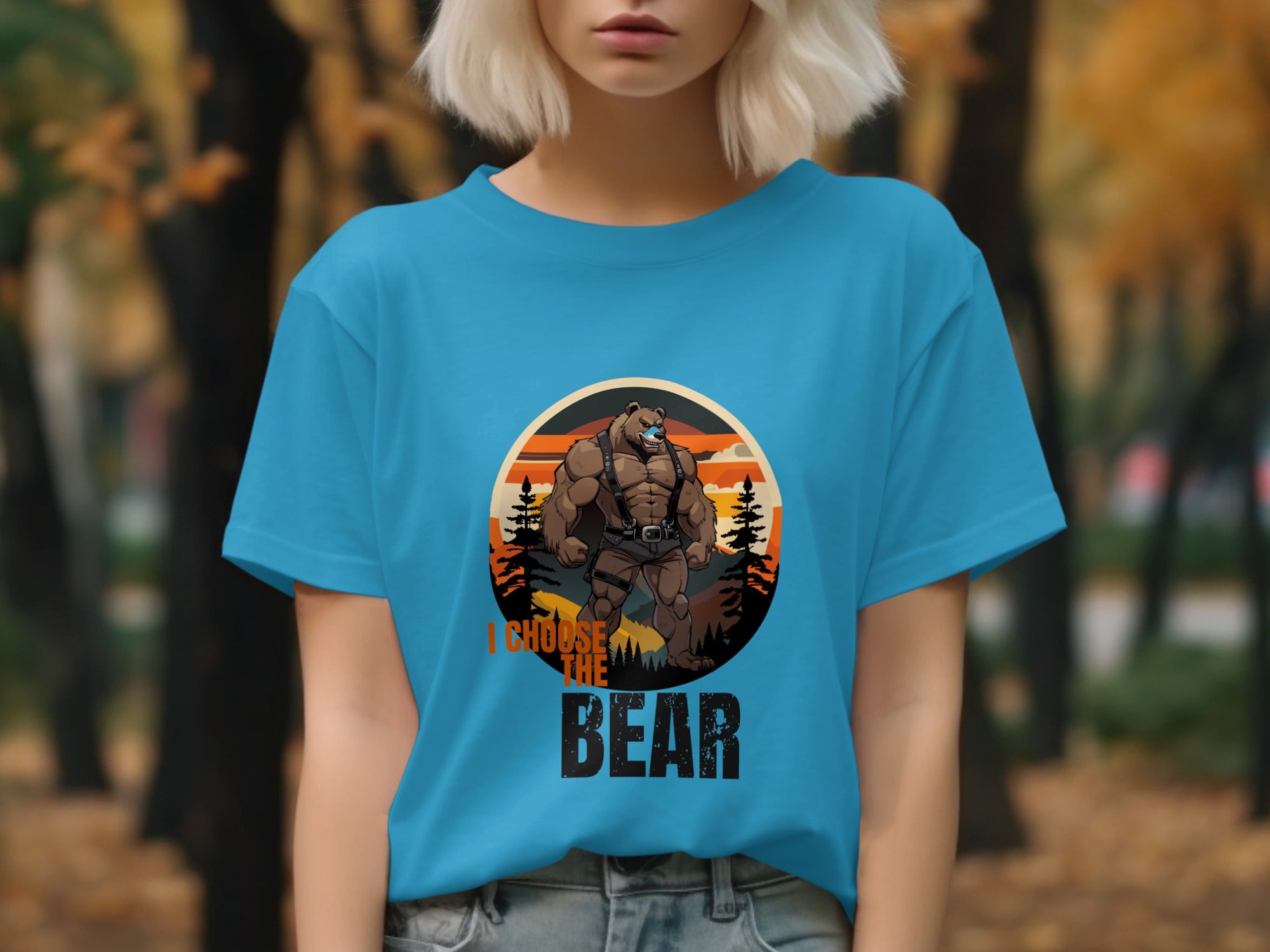 I Choose The Bear Graphic Print T-Shirt