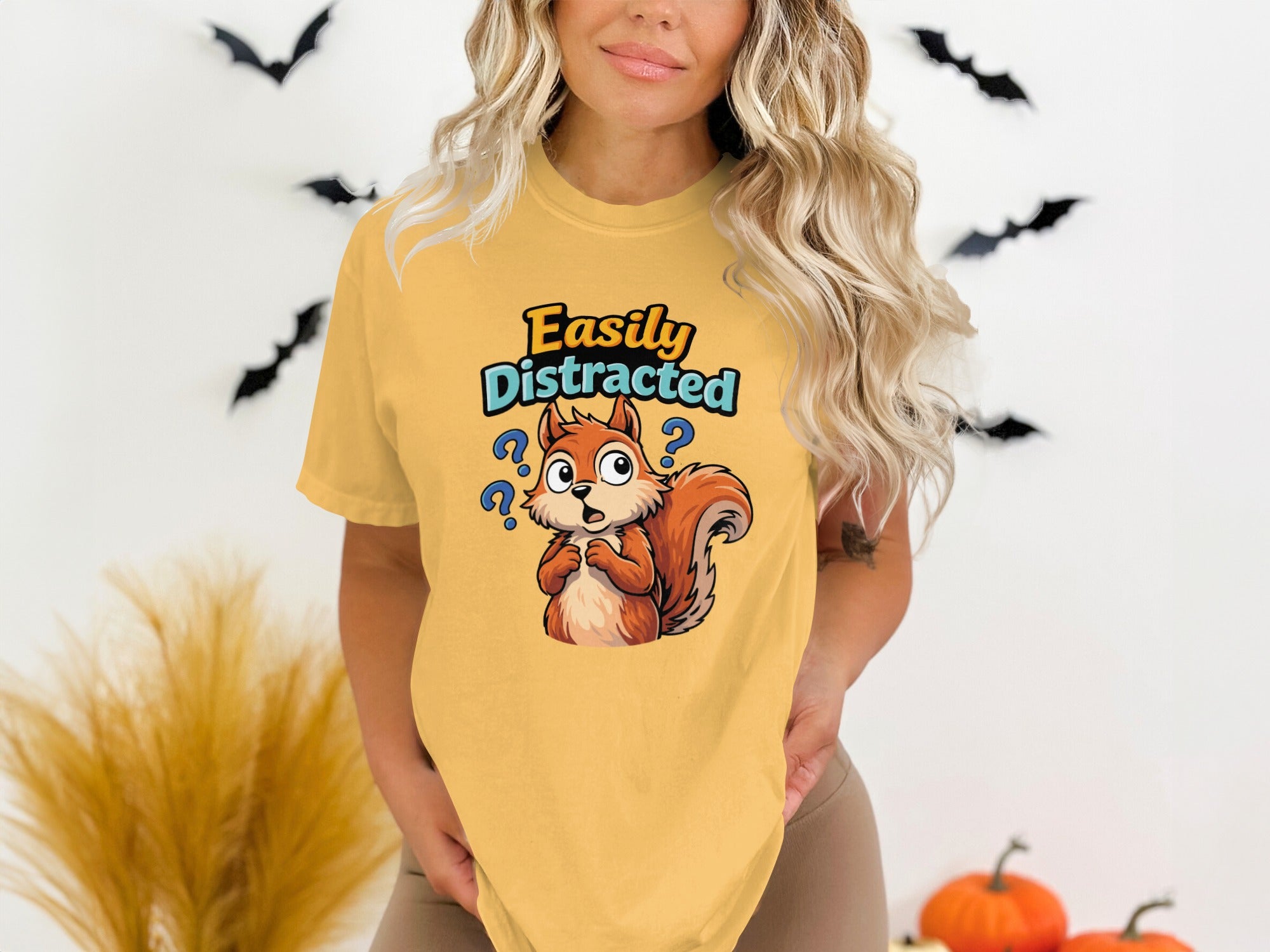 Easily Distracted Cute Squirrel Graphic T-Shirt