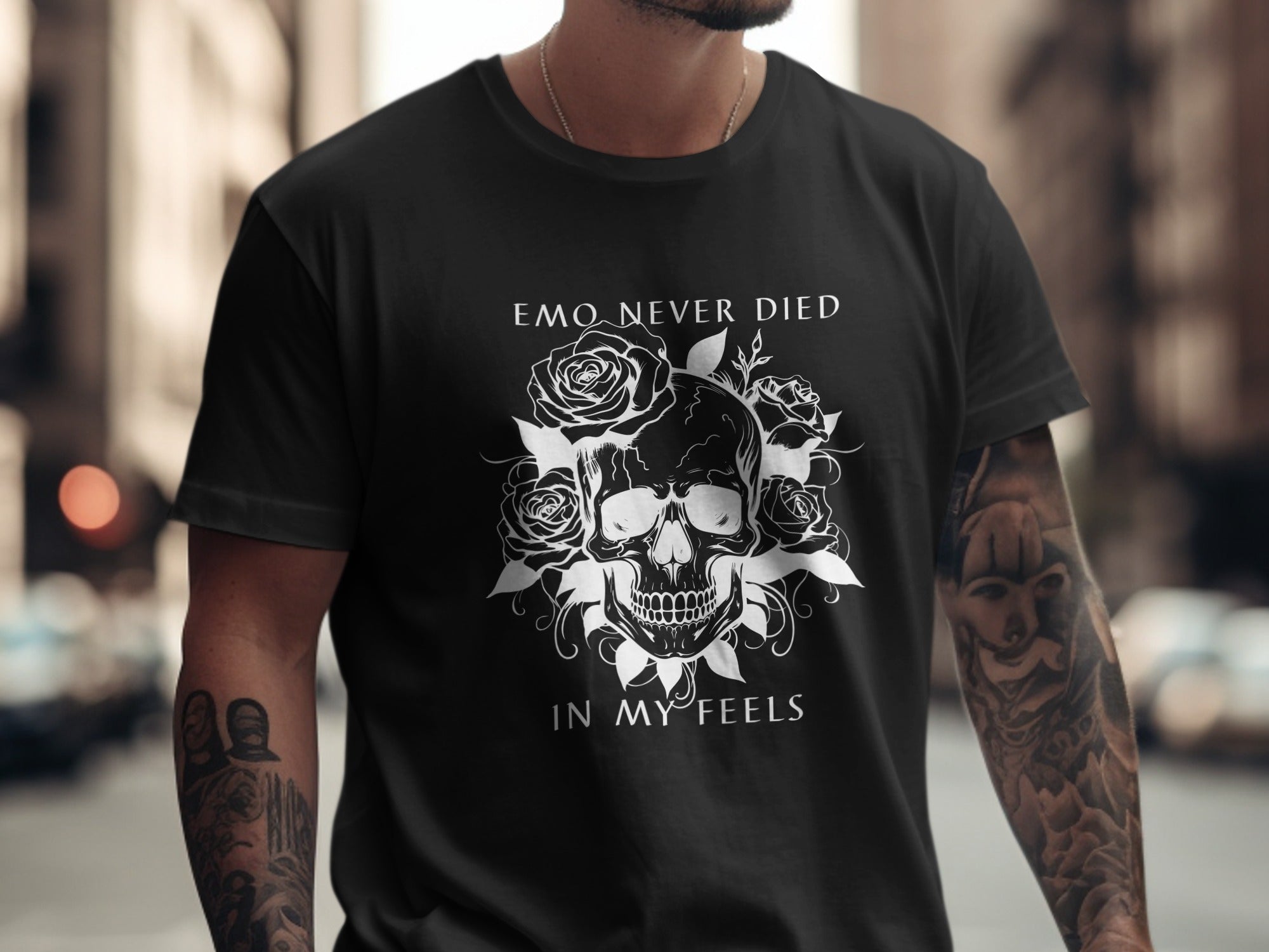 Emo Never Died In My Feels Skull Graphic T-shirt